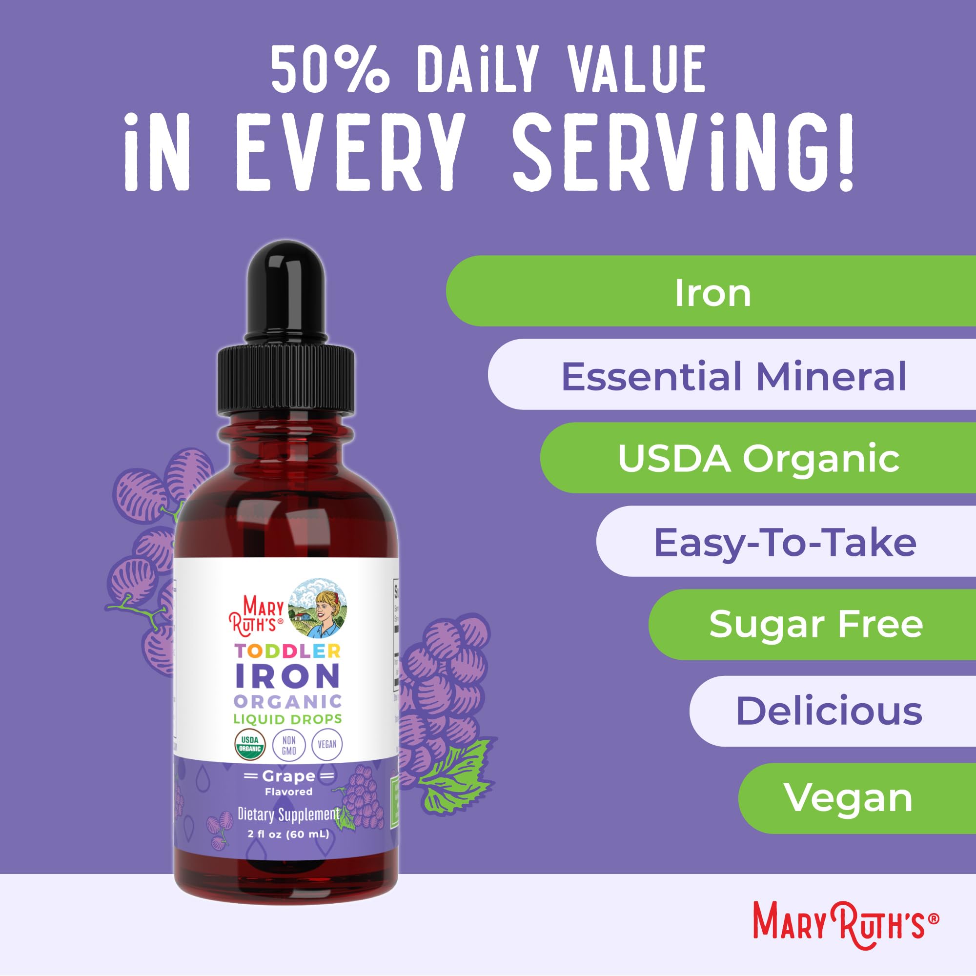 MaryRuth's Toddler Iron Supplement - Liquid Iron for Kids

