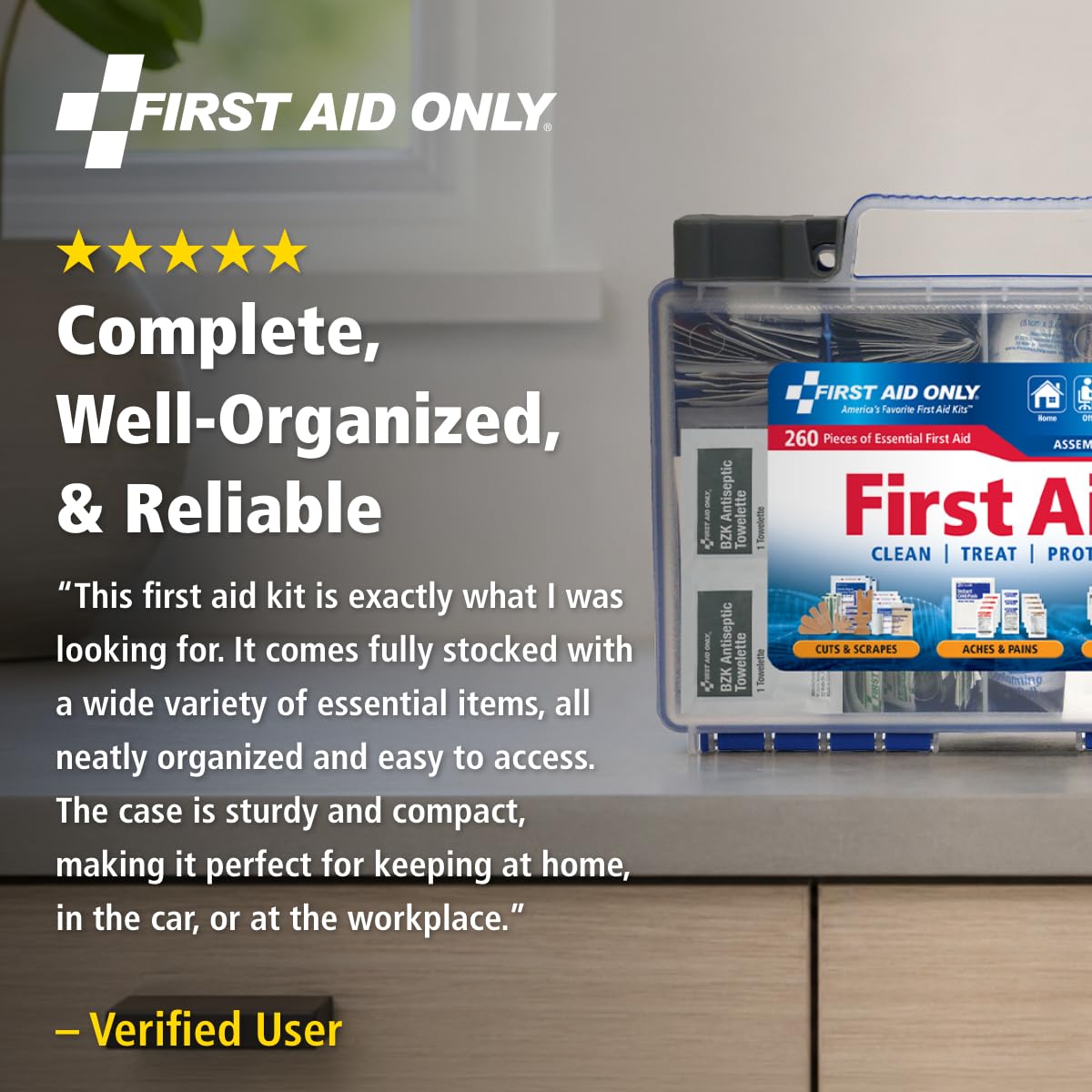 First Aid Only OSHA-Compliant First Aid Kit | Portable Case

