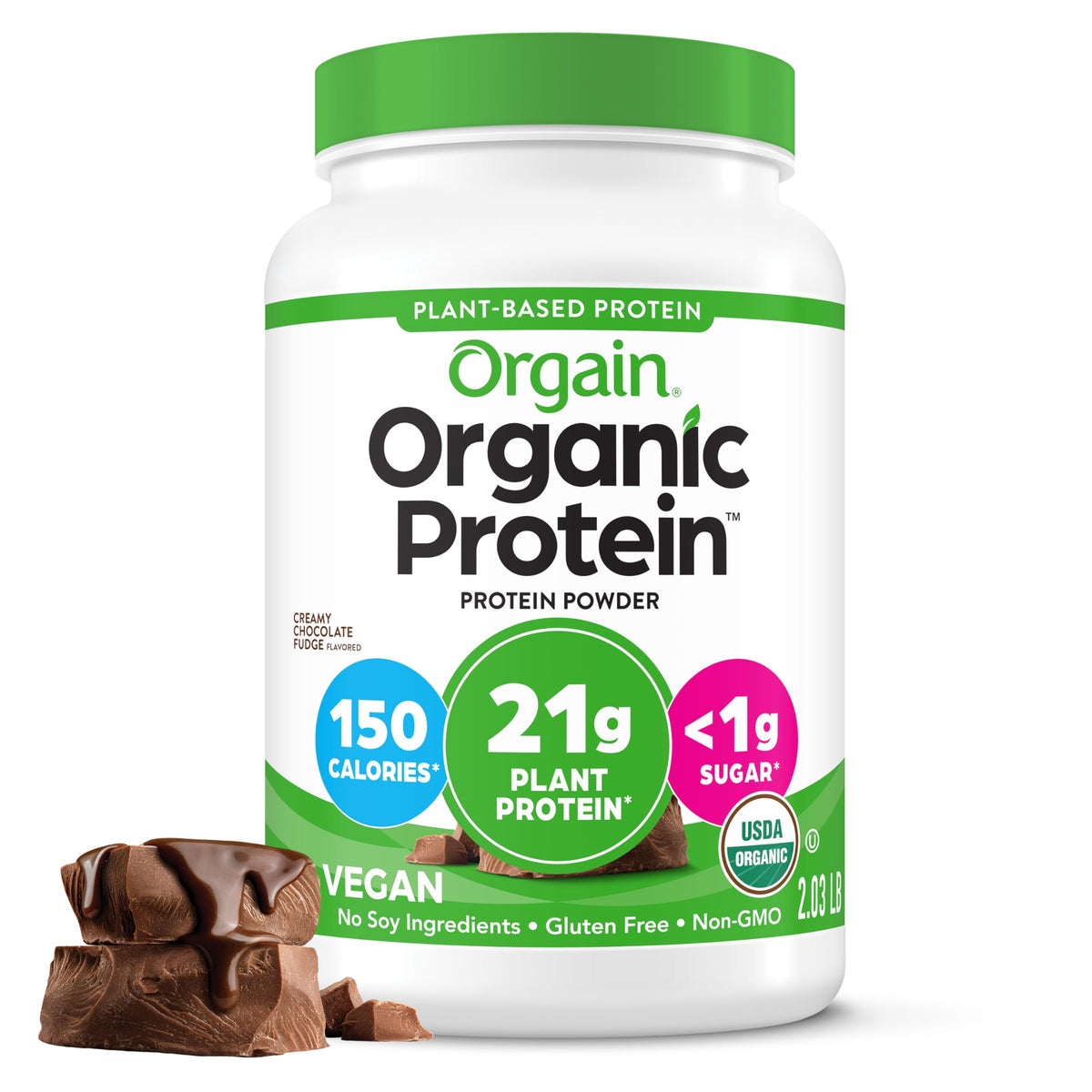 Orgain Organic Vegan Protein Powder - Plant-Based Protein for Shakes & Smoothies