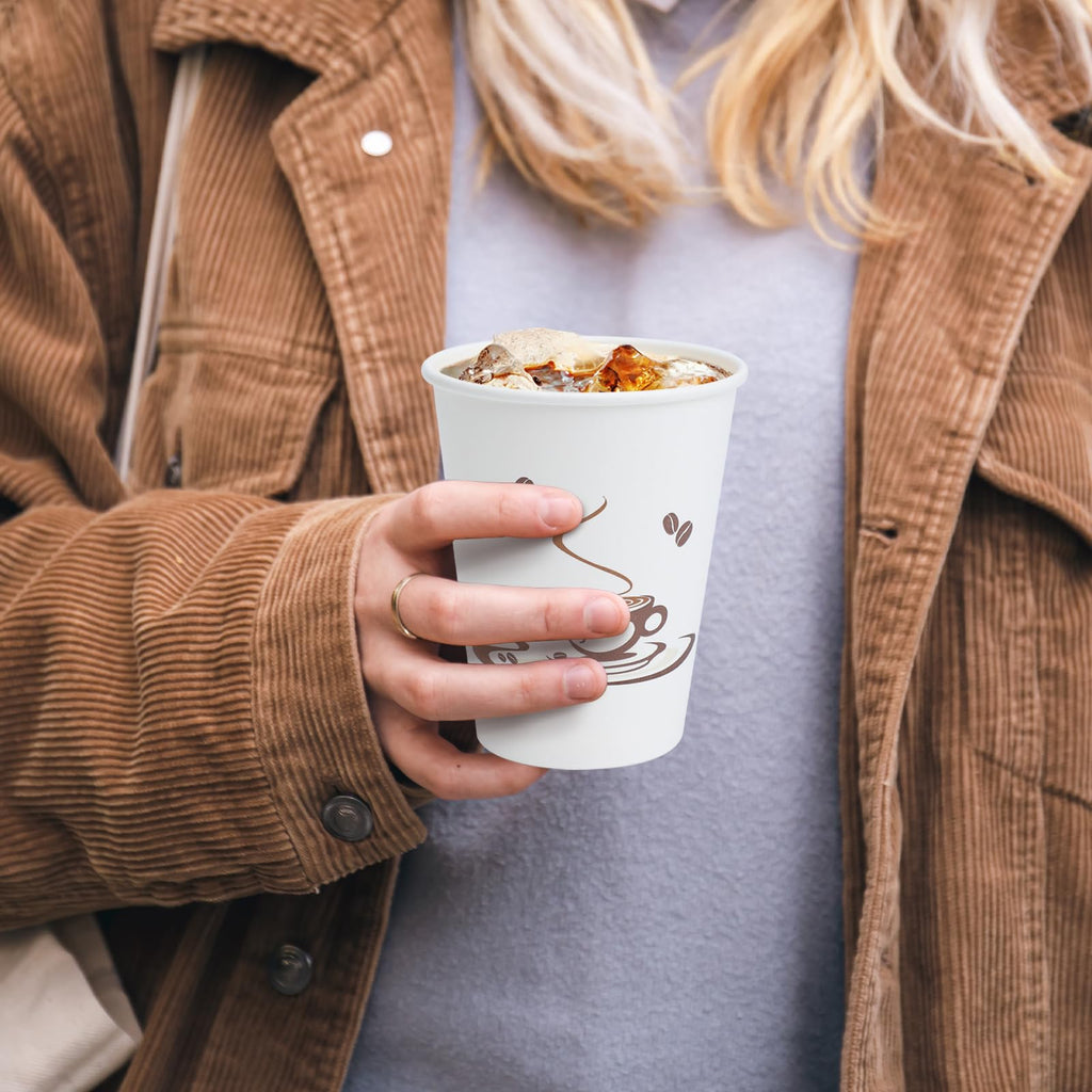 Lamosi Disposable Paper Cups for Hot or Cold Drinks

