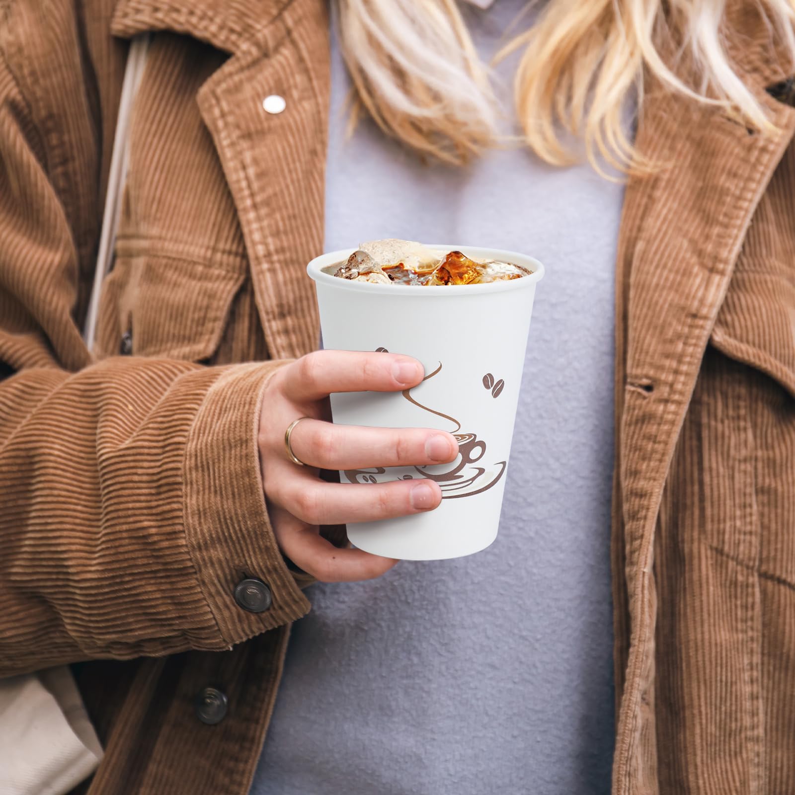 Lamosi Disposable Paper Cups for Hot or Cold Drinks

