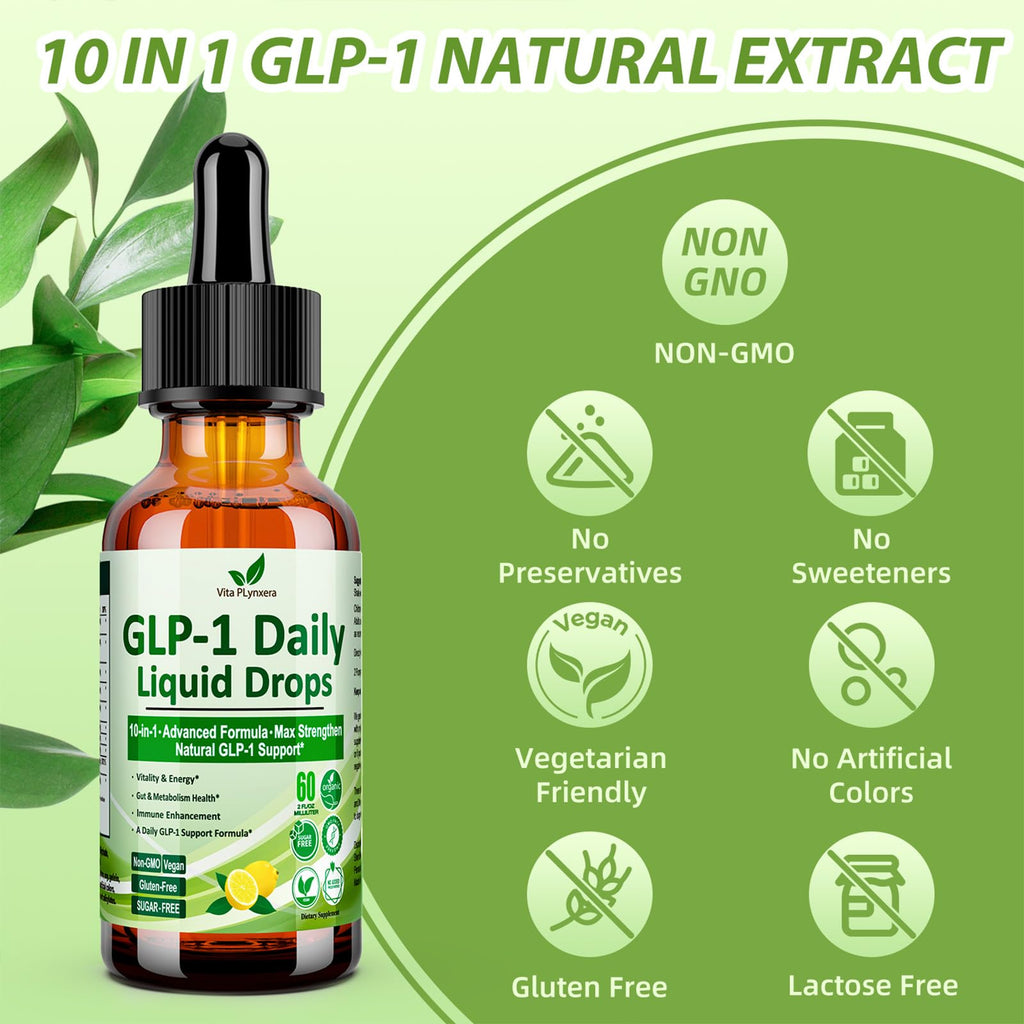GLP-1 Support Liquid Drops - 10-in-1 Formula for Wellness

