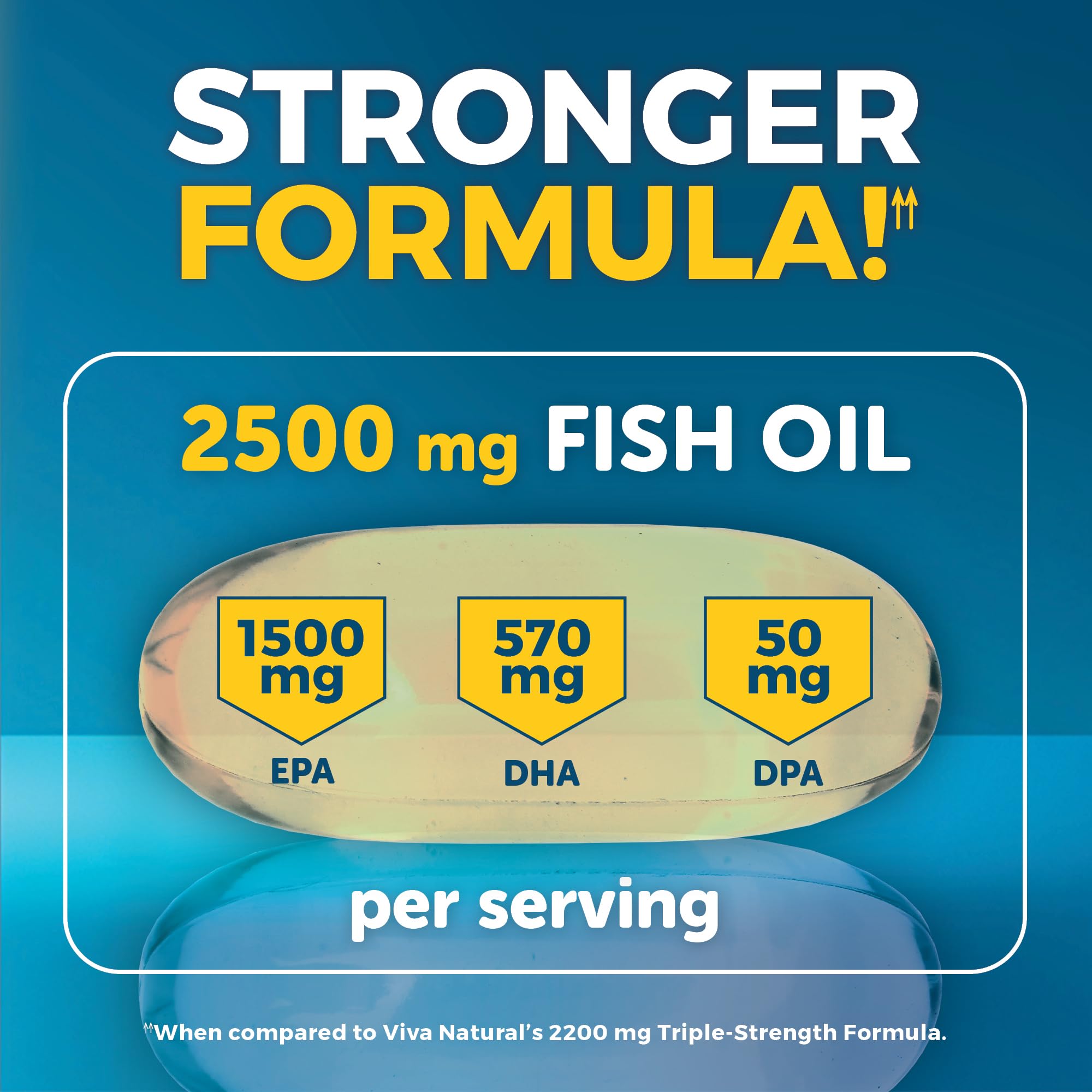 Omega-3 Fish Oil Supplement - Triple Strength 2500 mg EPA

