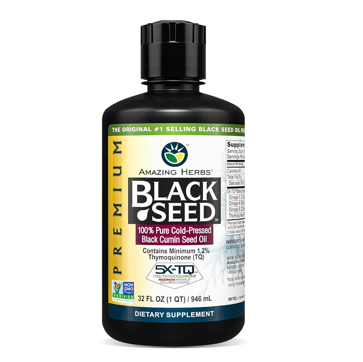 Amazing Herbs Black Seed Oil Liquid Dietary Supplement