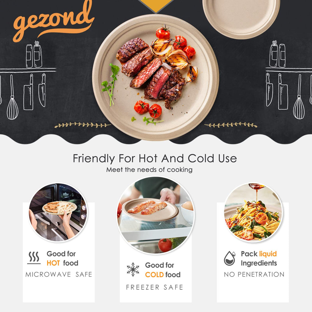 Gezond Compostable Sugarcane Dinnerware & Utensils Set

