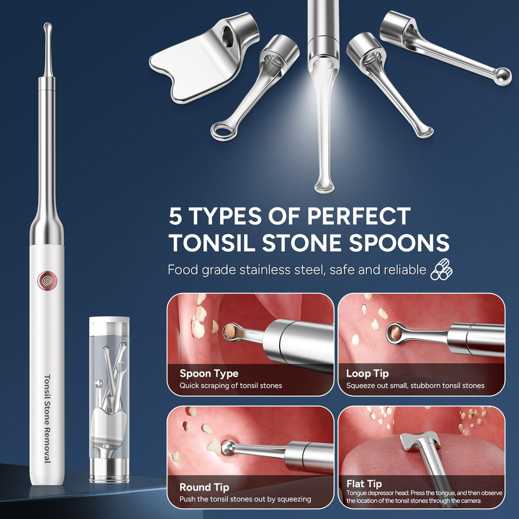Tonsil Stone Remover with Camera - 1080P Visual Kit

