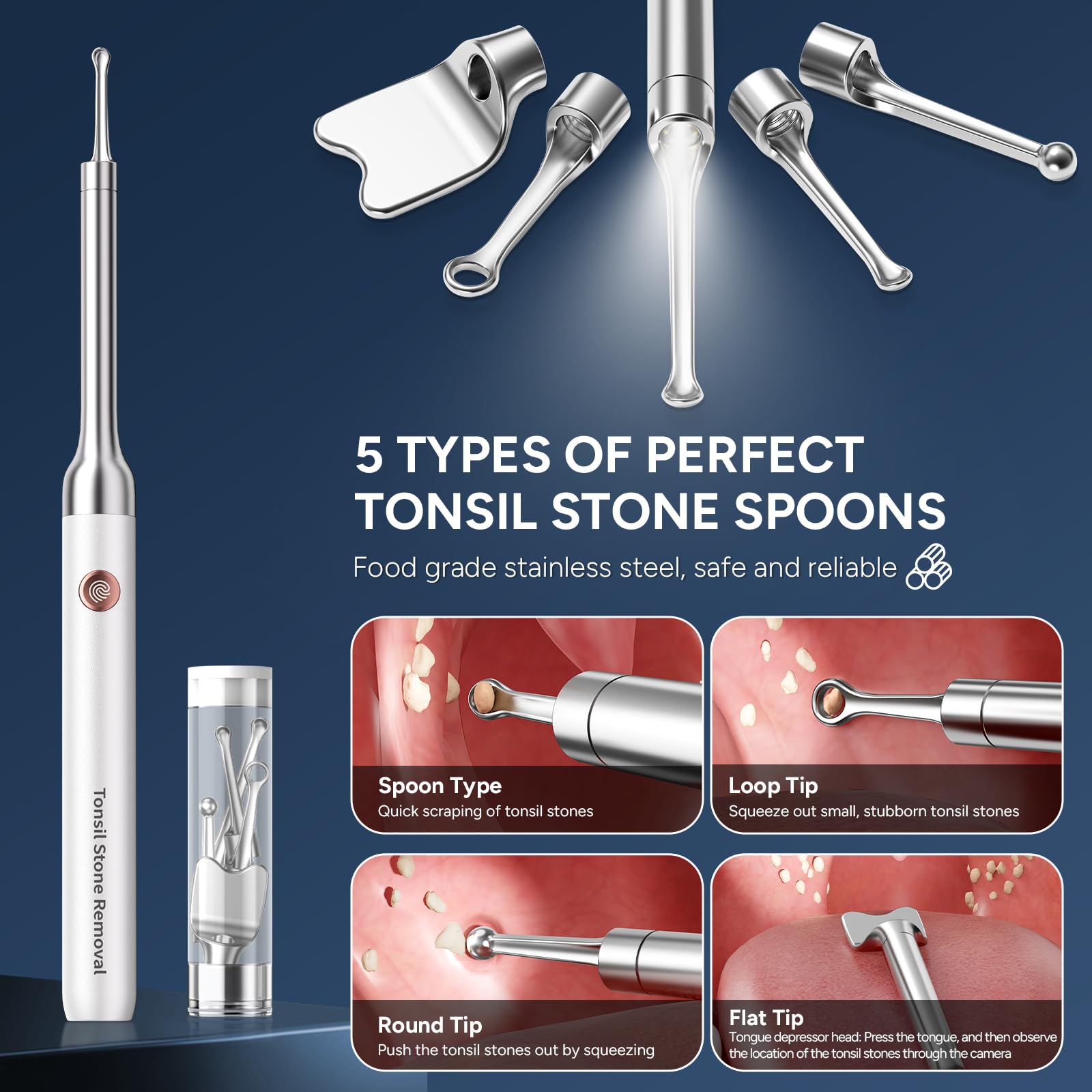 Tonsil Stone Remover with Camera - 1080P Visual Kit

