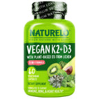 Naturelo Vitamin D3 K2 Vegan Supplement for Bone Health

