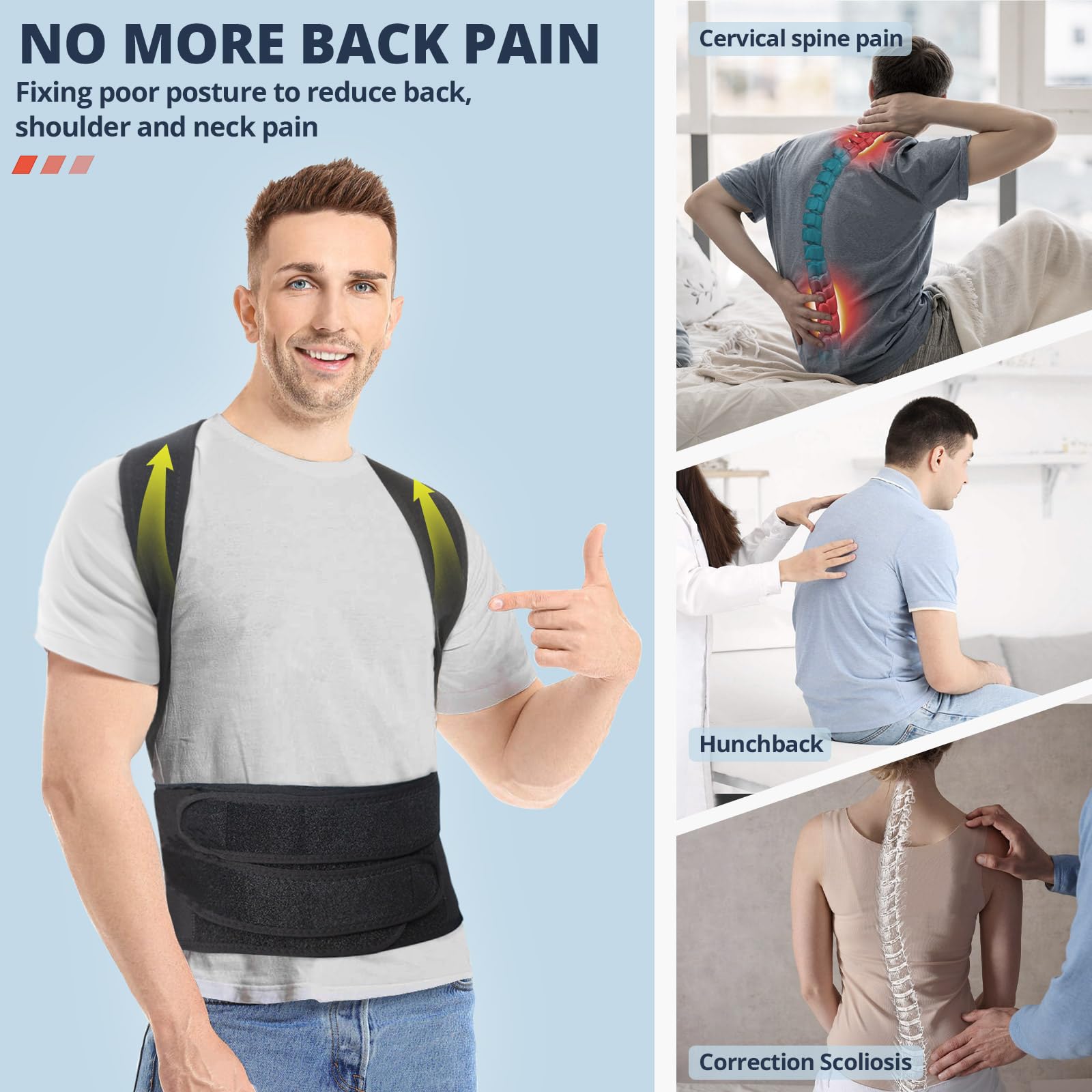 Back Brace Posture Corrector for Men and Women Lumbar Support

