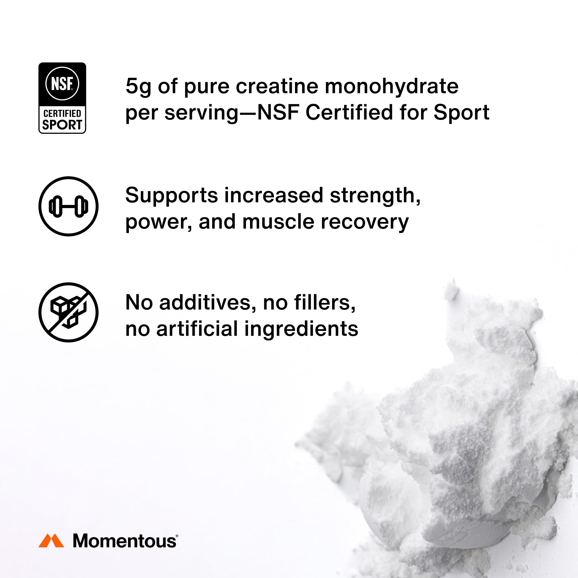 Momentous Creatine Monohydrate Powder NSF Certified


