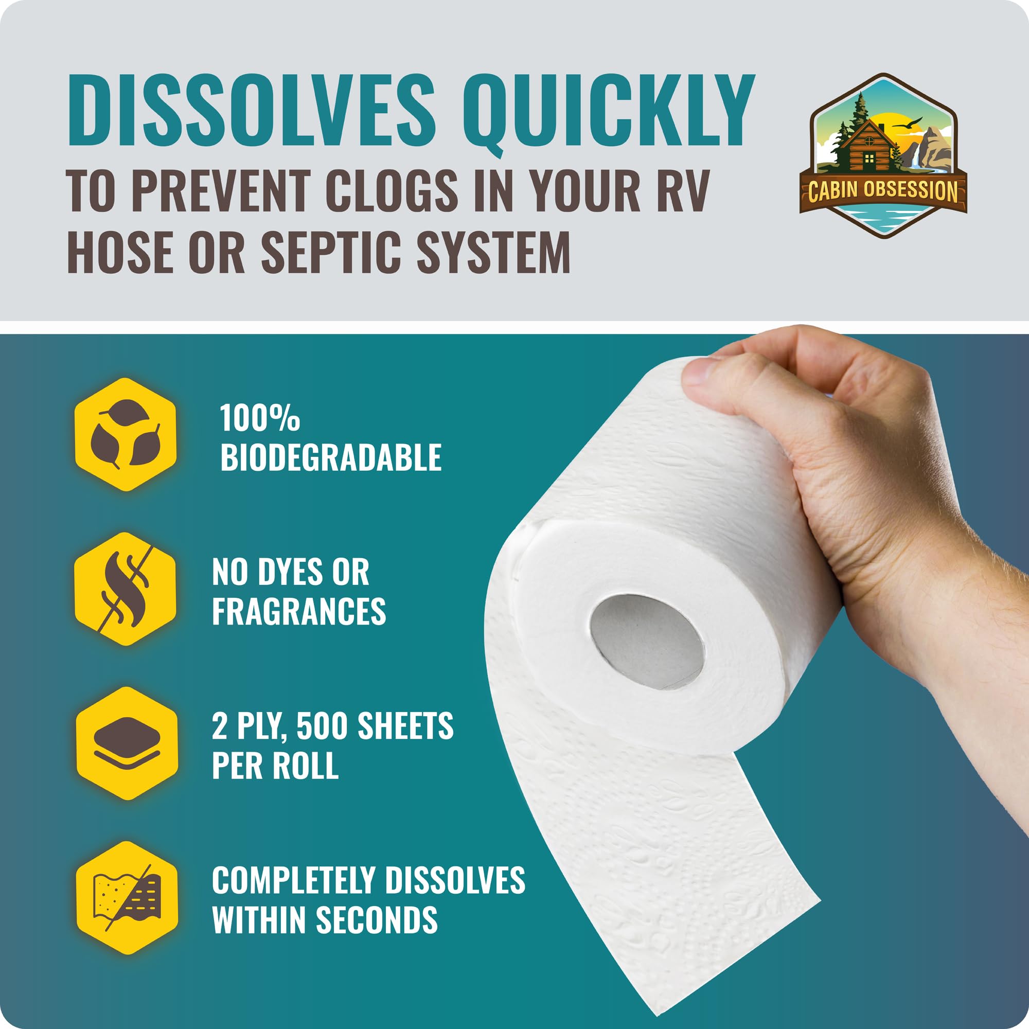 Toilet Paper for Campers and Boats Septic Safe

