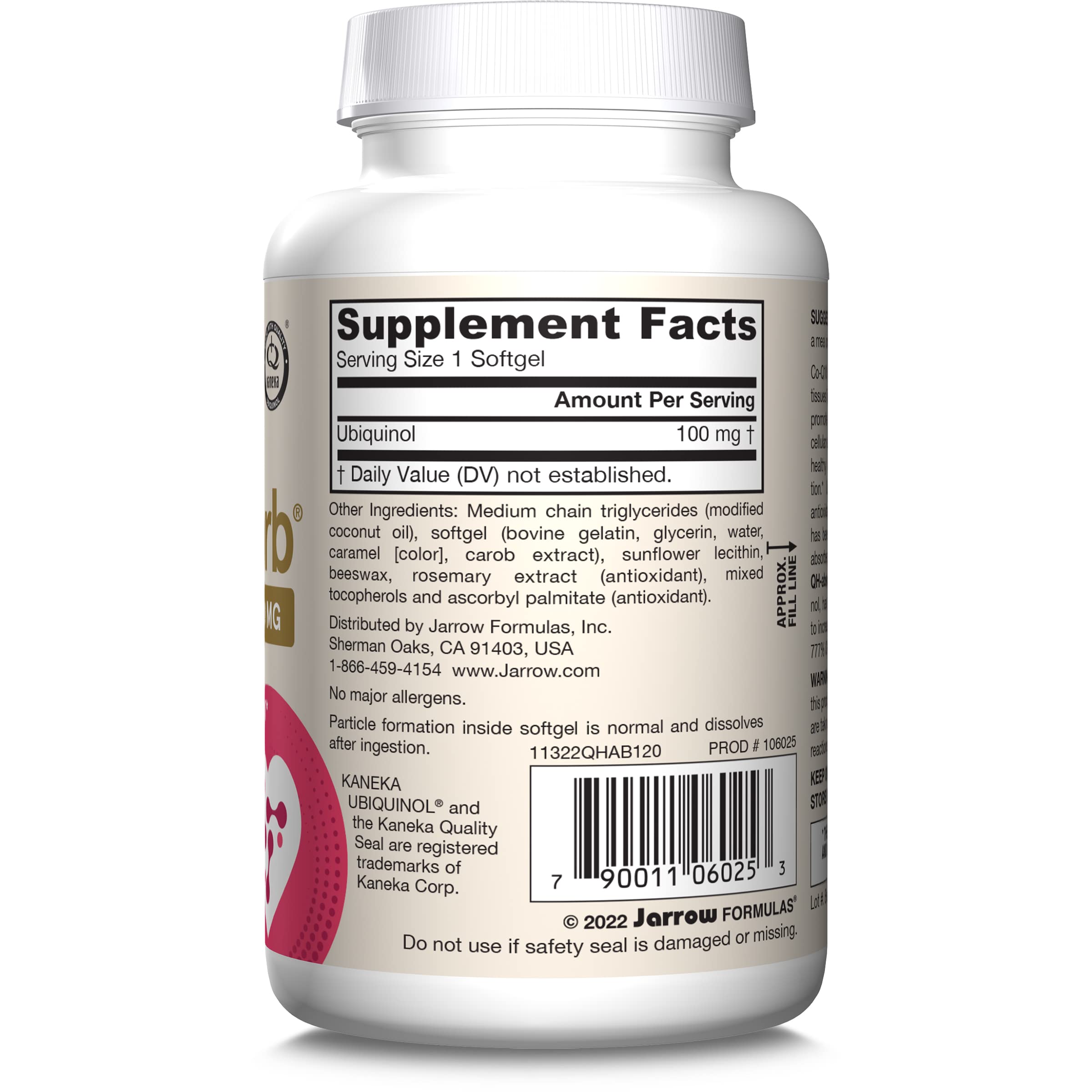 Jarrow QH-Absorb Ubiquinol 100 mg Softgels

