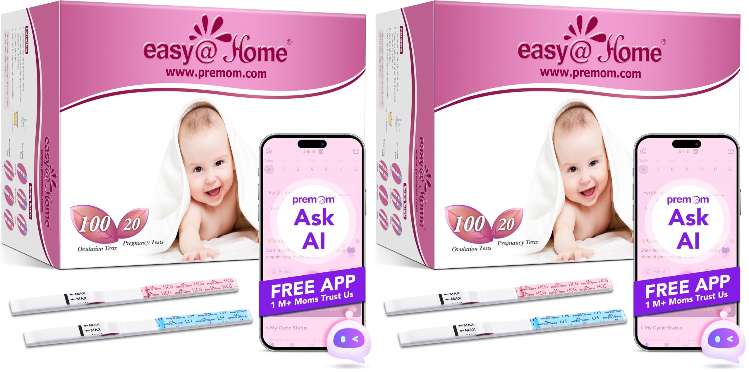 Easy@Home Ovulation & Pregnancy Test Strips Kit