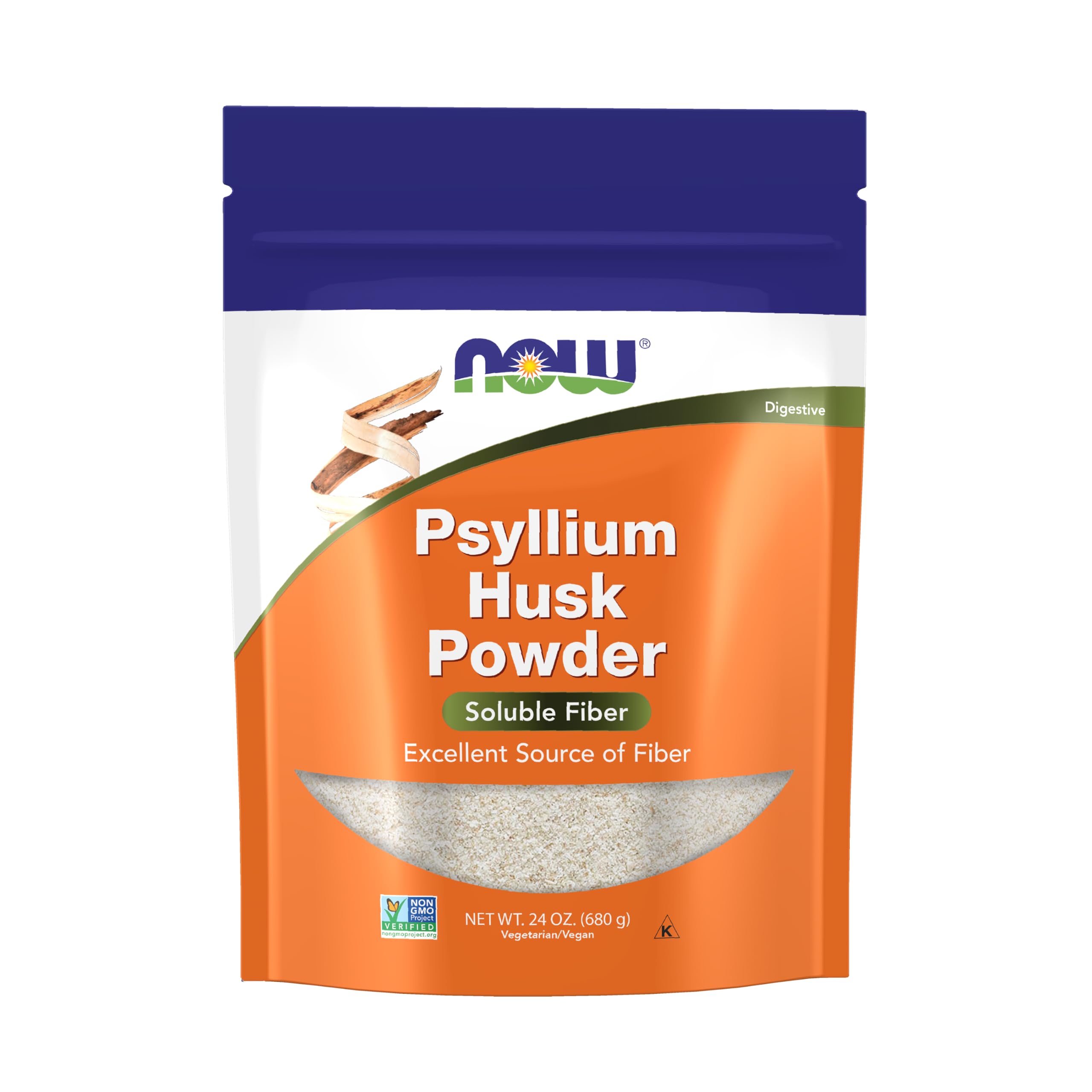 NOW Foods Psyllium Husk Powder Non-GMO Soluble Fiber

