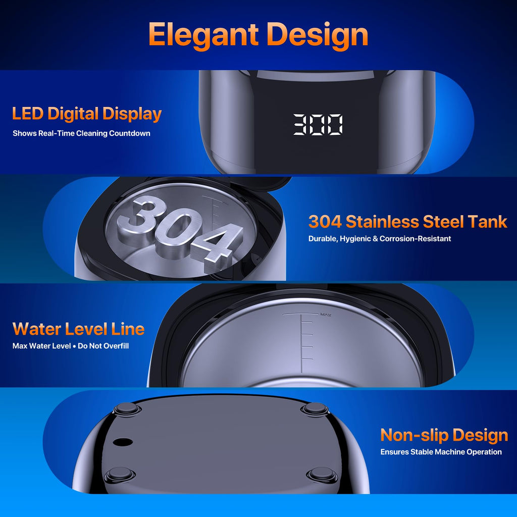 Ultrasonic Retainer Cleaner for Dentures and Aligners - 49KHz

