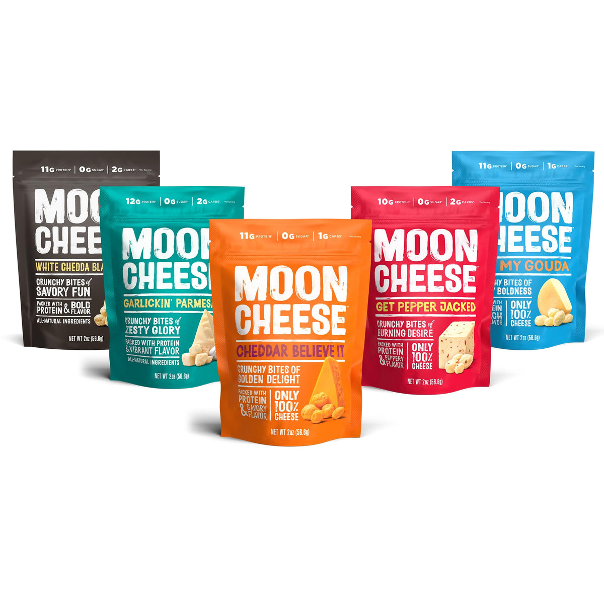 Moon Cheese Variety Pack - 100% Real Cheese Snack

