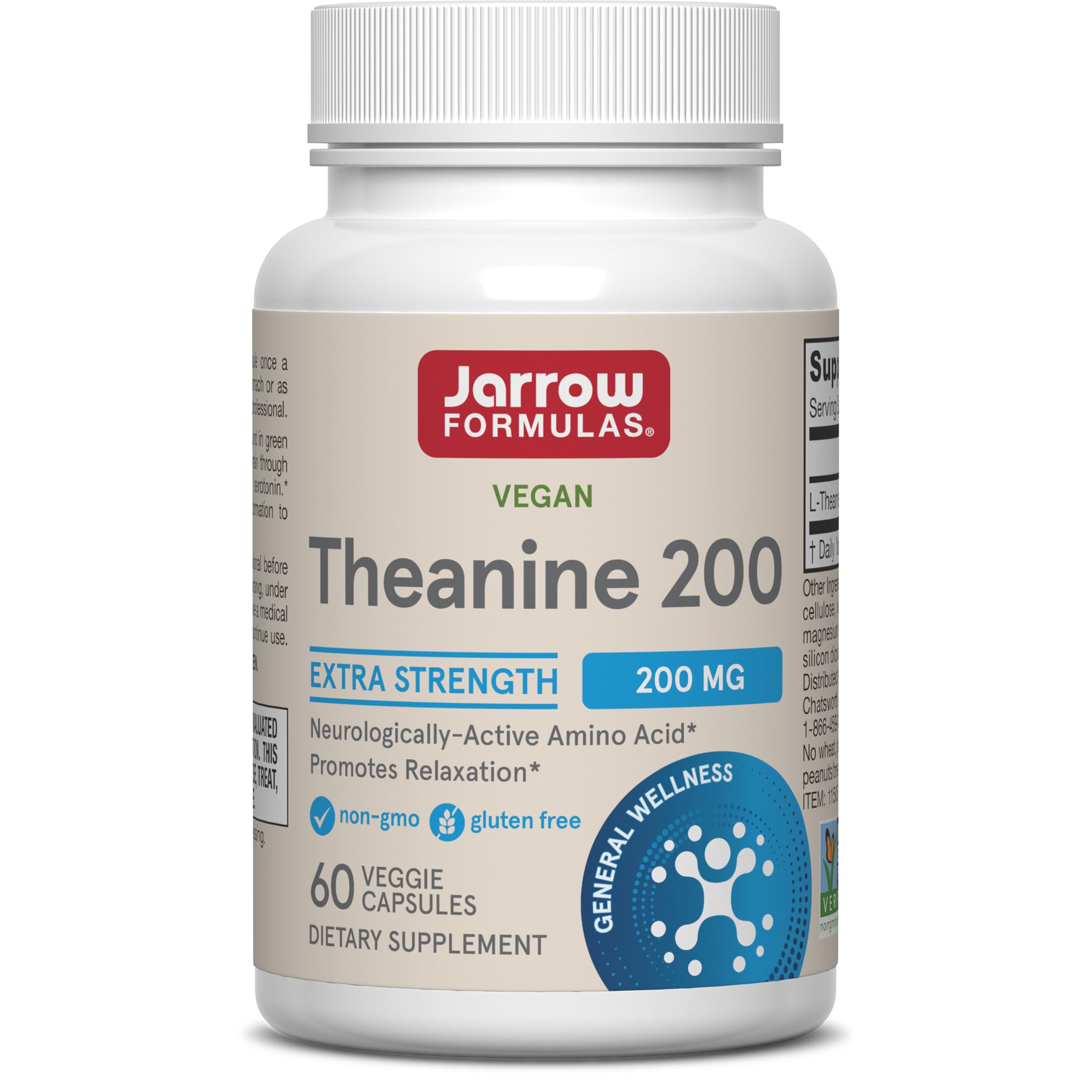 Jarrow Formulas L-Theanine 200mg Veggie Capsule

