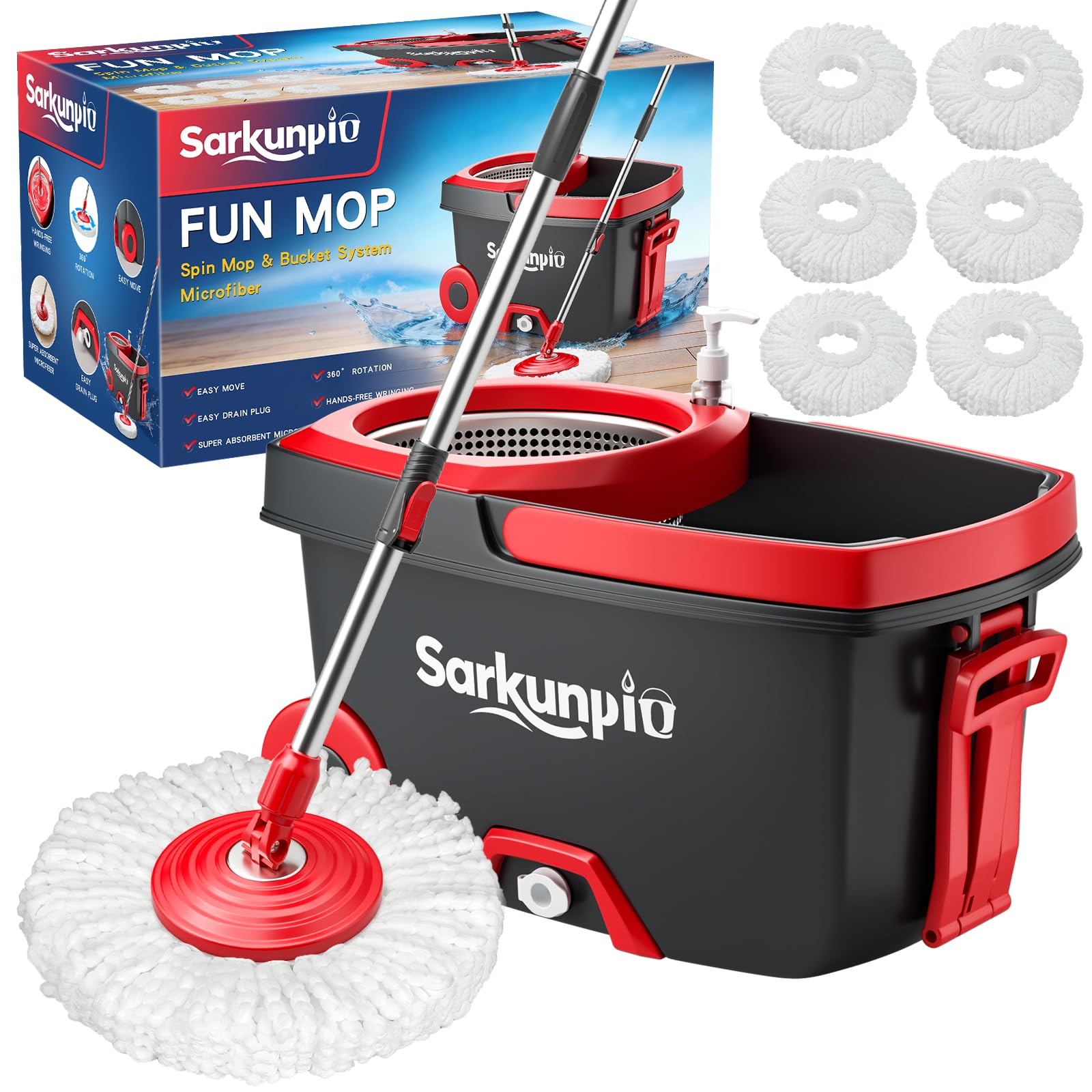 Spin Mop and Bucket System | Stainless Steel Wringer

