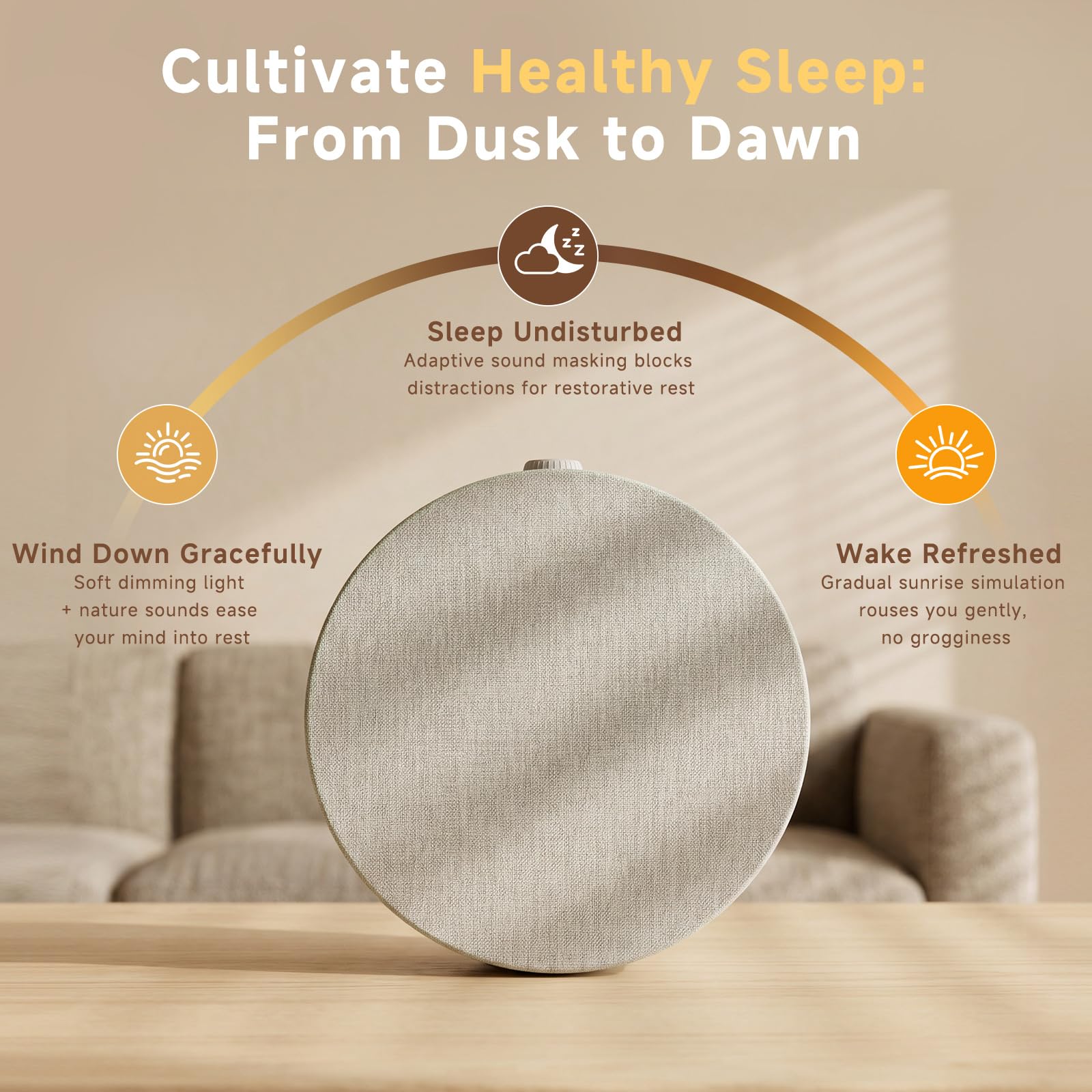 Geuuap Sunrise Alarm Clock with Sleep Sounds and Bluetooth

