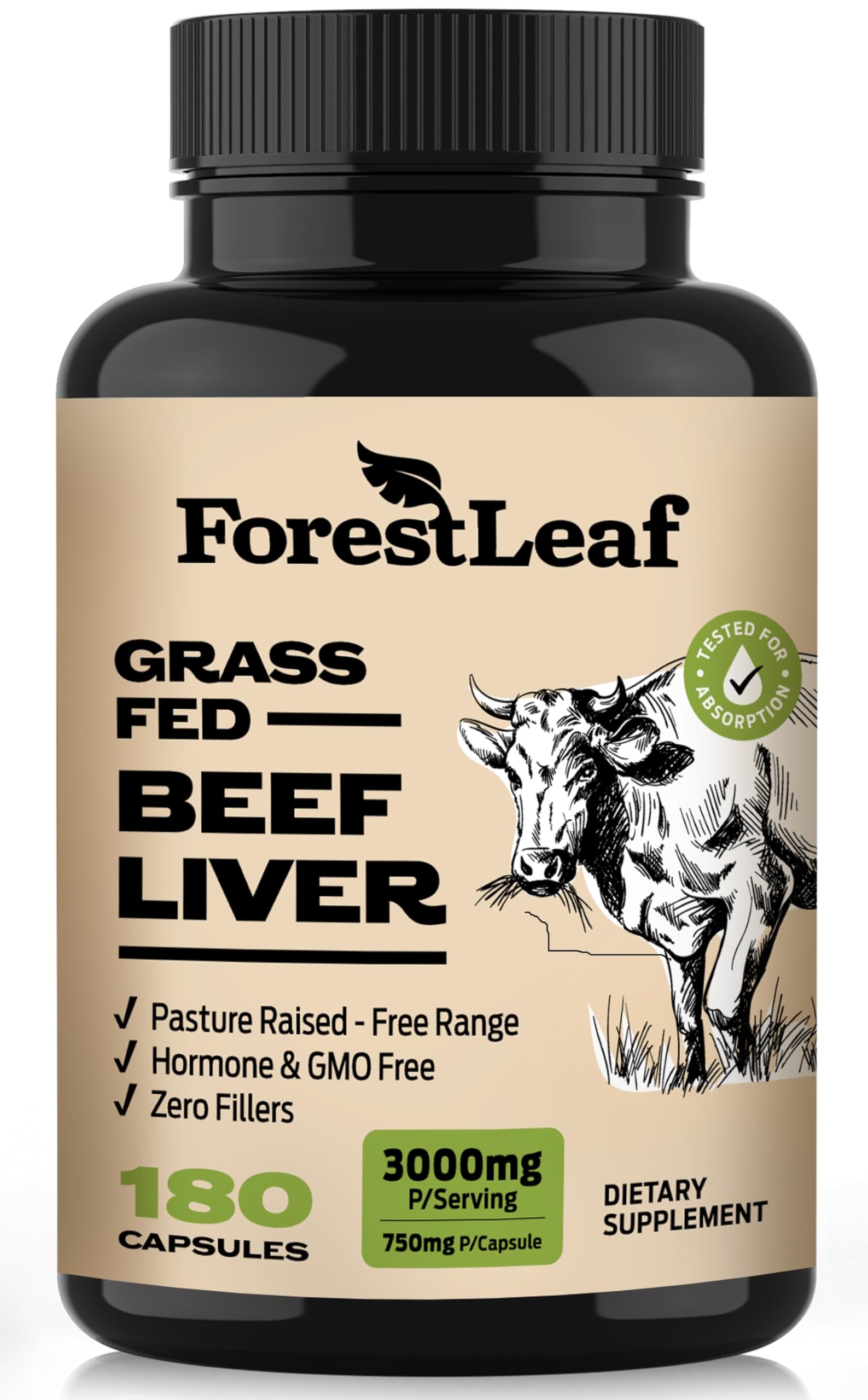 ForestLeaf Grass-Fed Beef Liver Capsules Immunity Support

