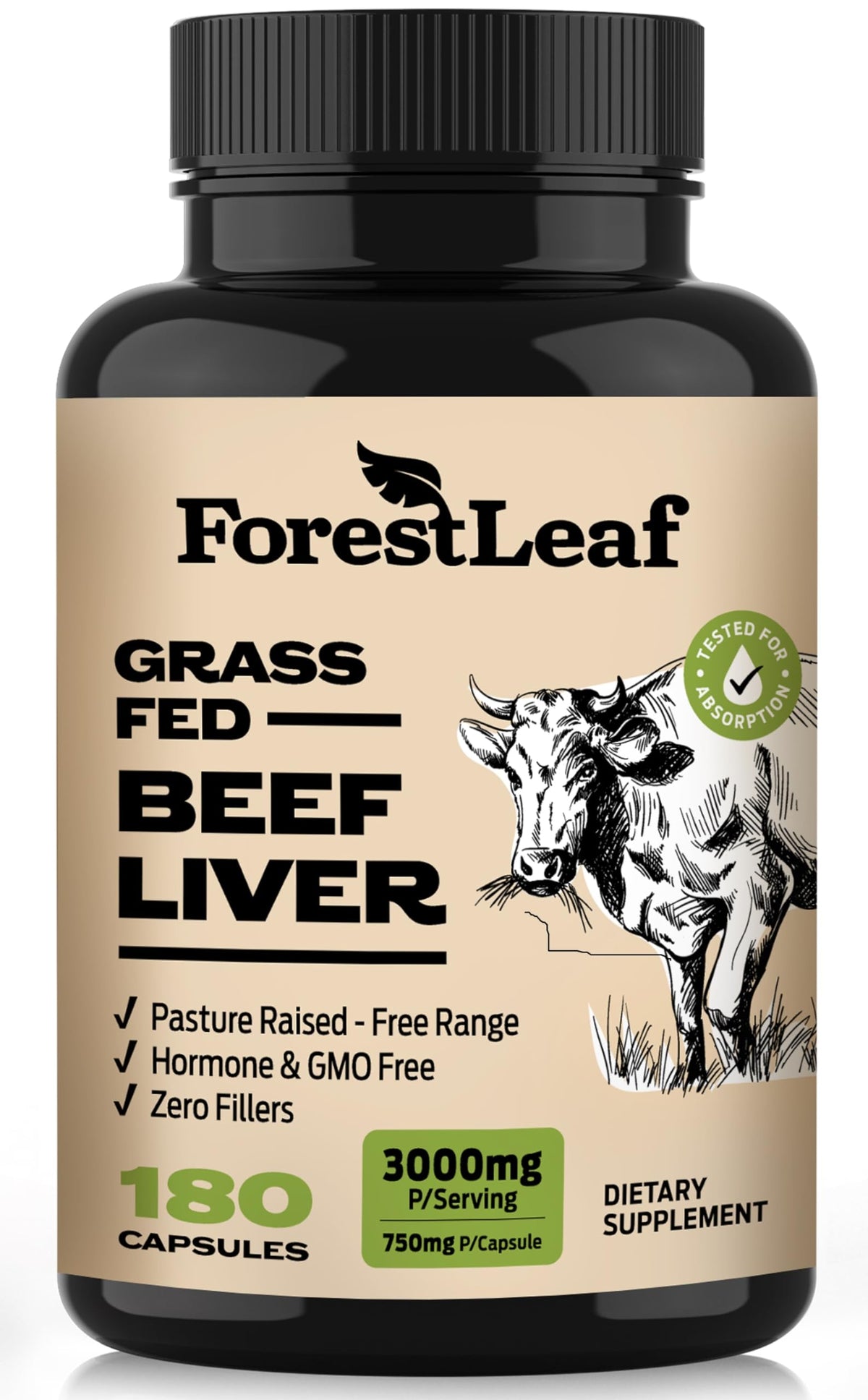ForestLeaf Grass-Fed Beef Liver Capsules