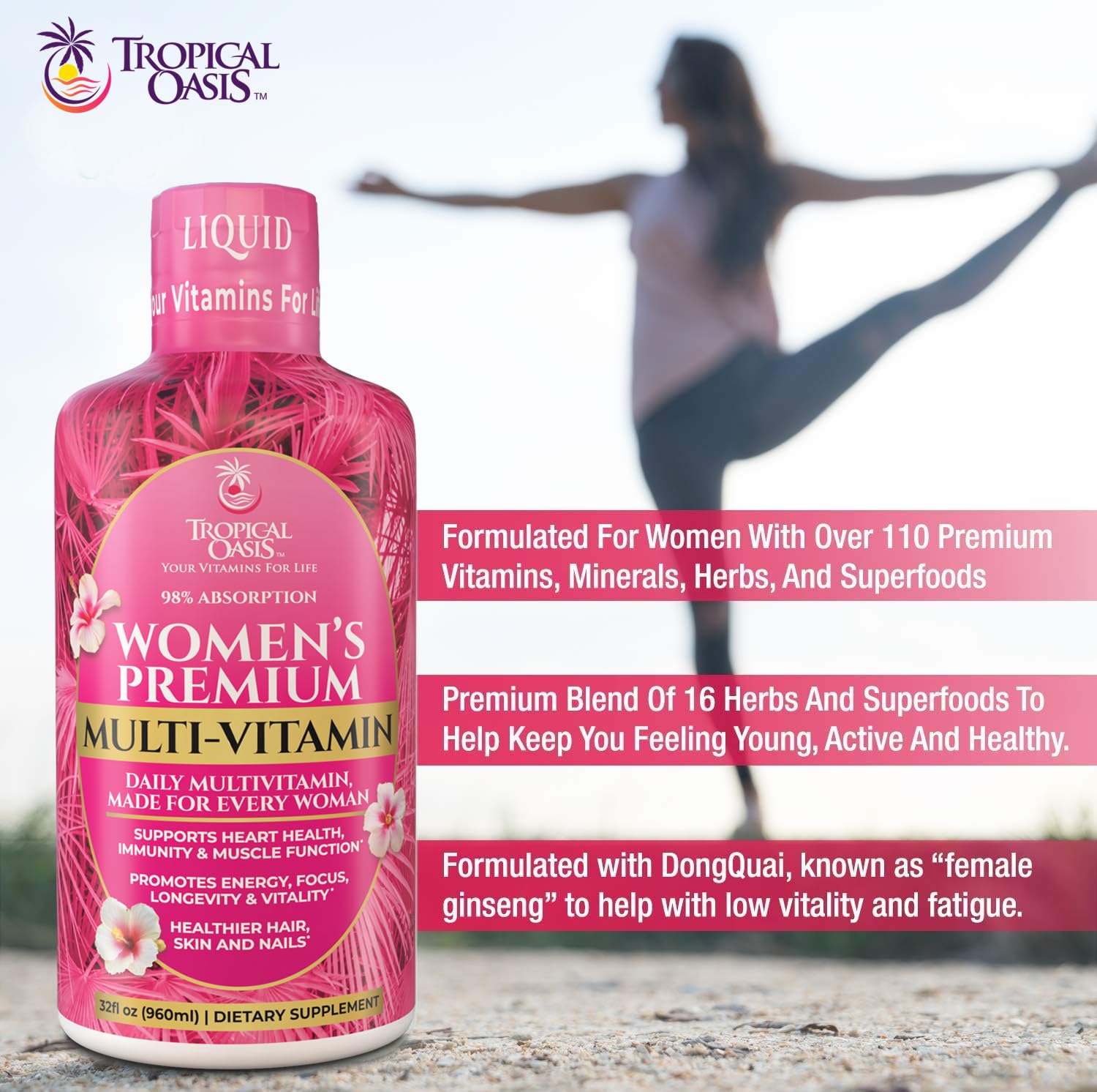 Liquid Multivitamin for Women – Tropical Oasis Formula

