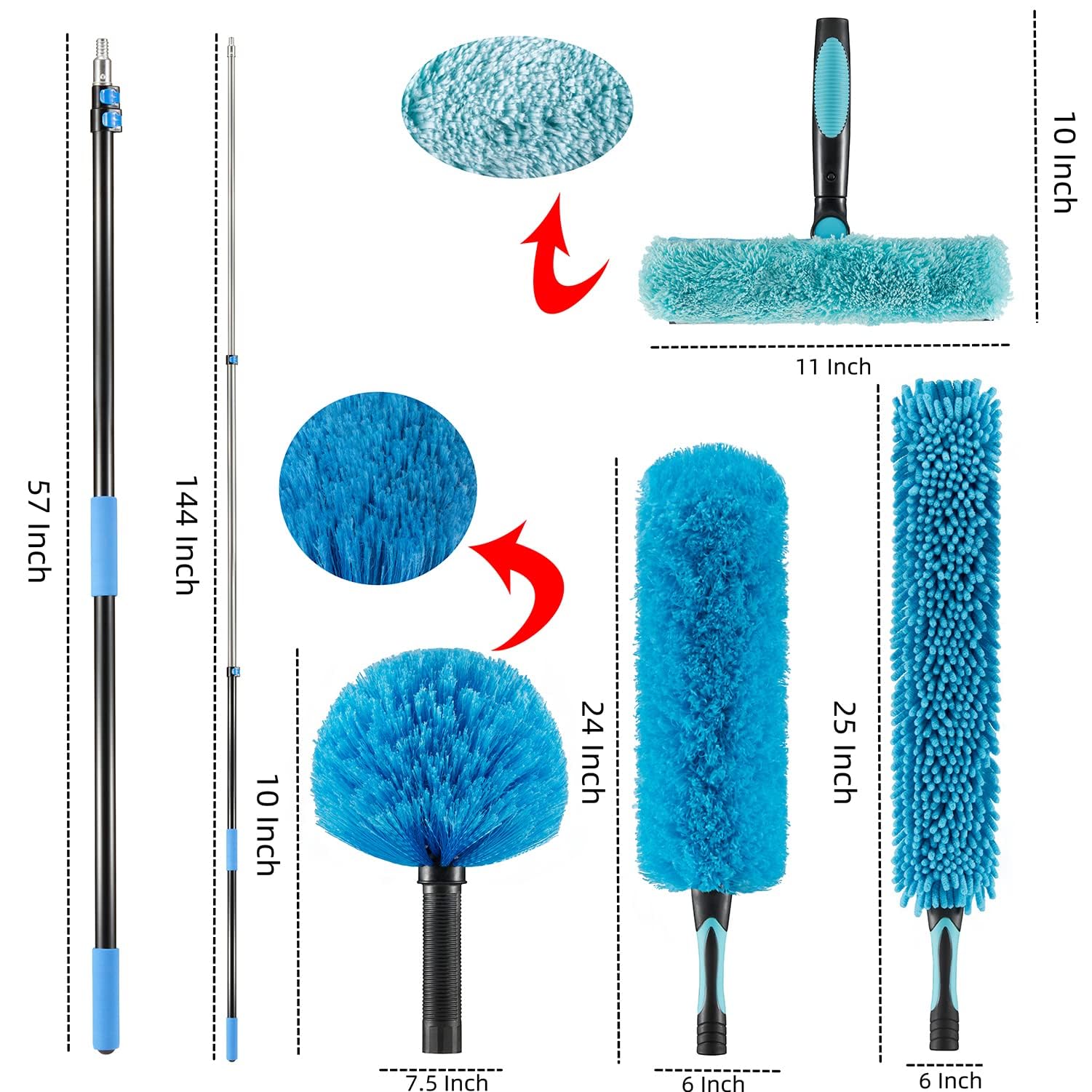 High Ceiling Duster Kit | Telescopic Aluminum Pole


