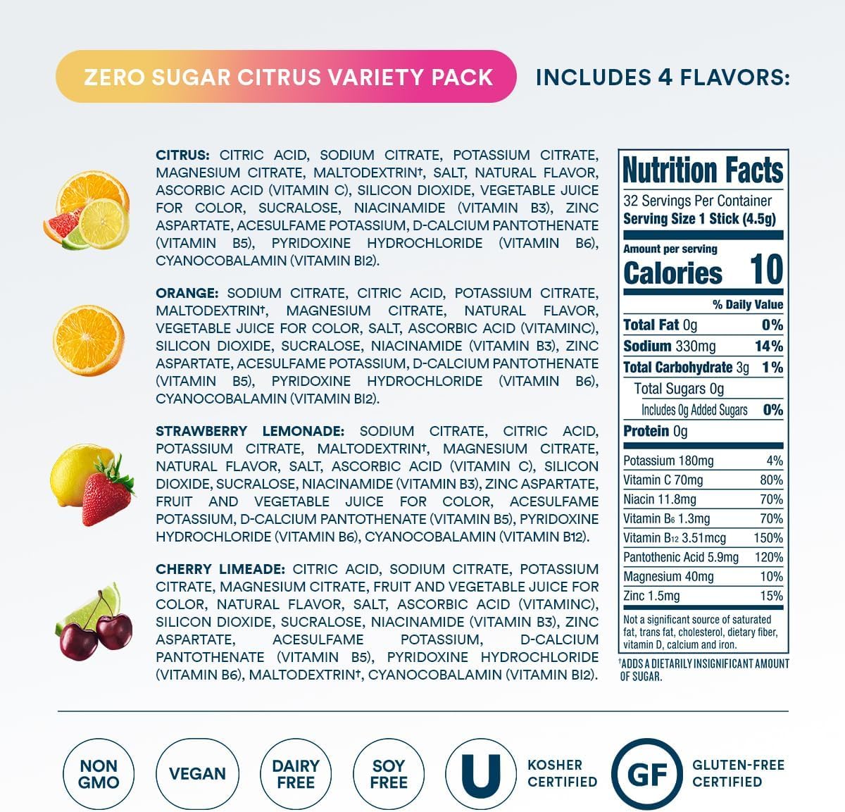 DripDrop Sugar Free Hydration - Electrolyte Drink Mix

