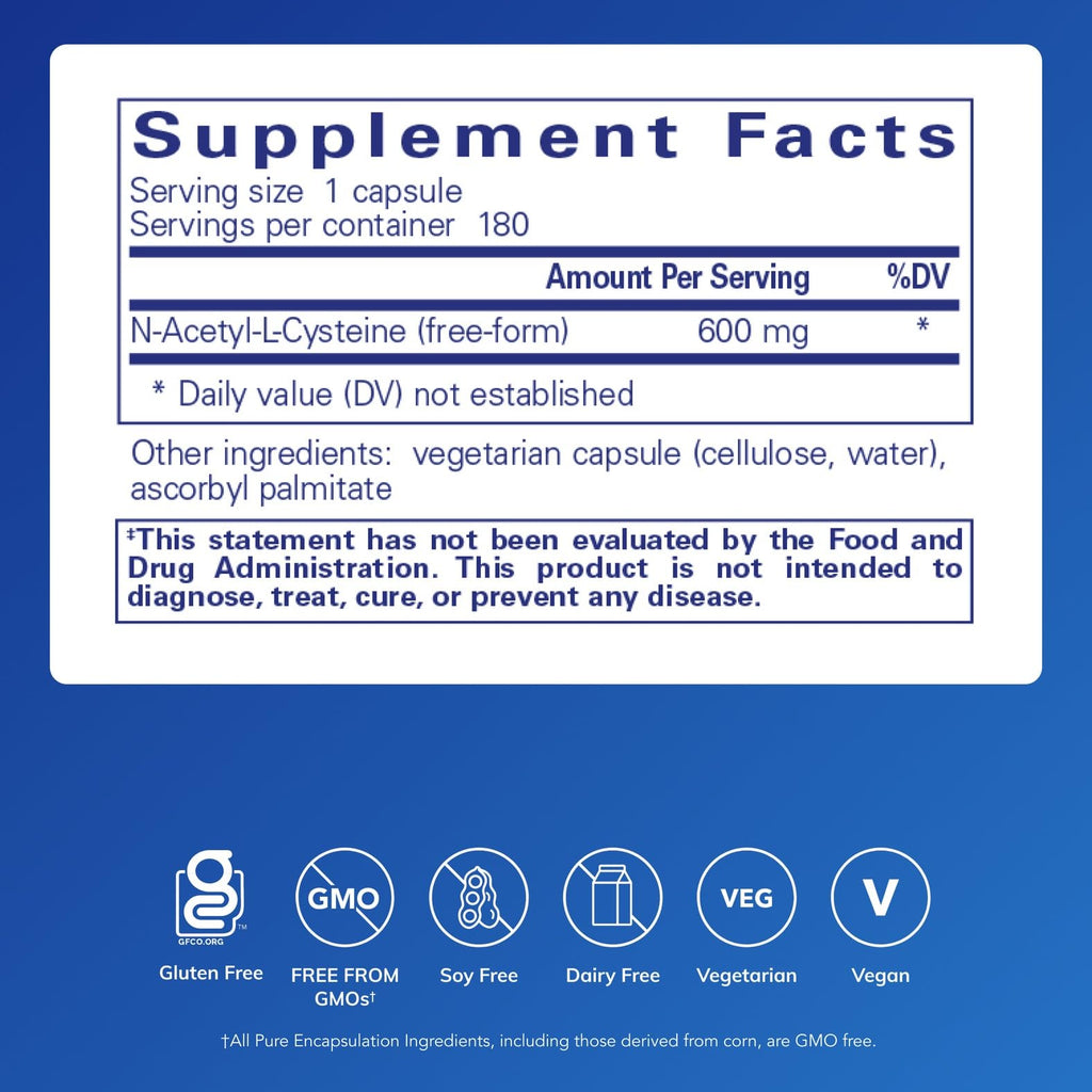 Pure Encapsulations NAC 600 mg | Lung & Liver Support

