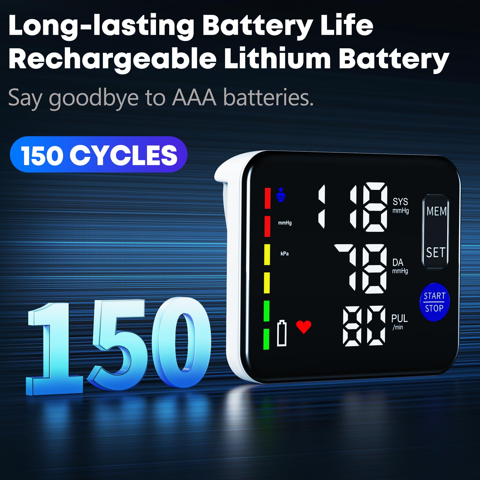 GUAEVER Blood Pressure Monitor - Rechargeable Upper Arm

