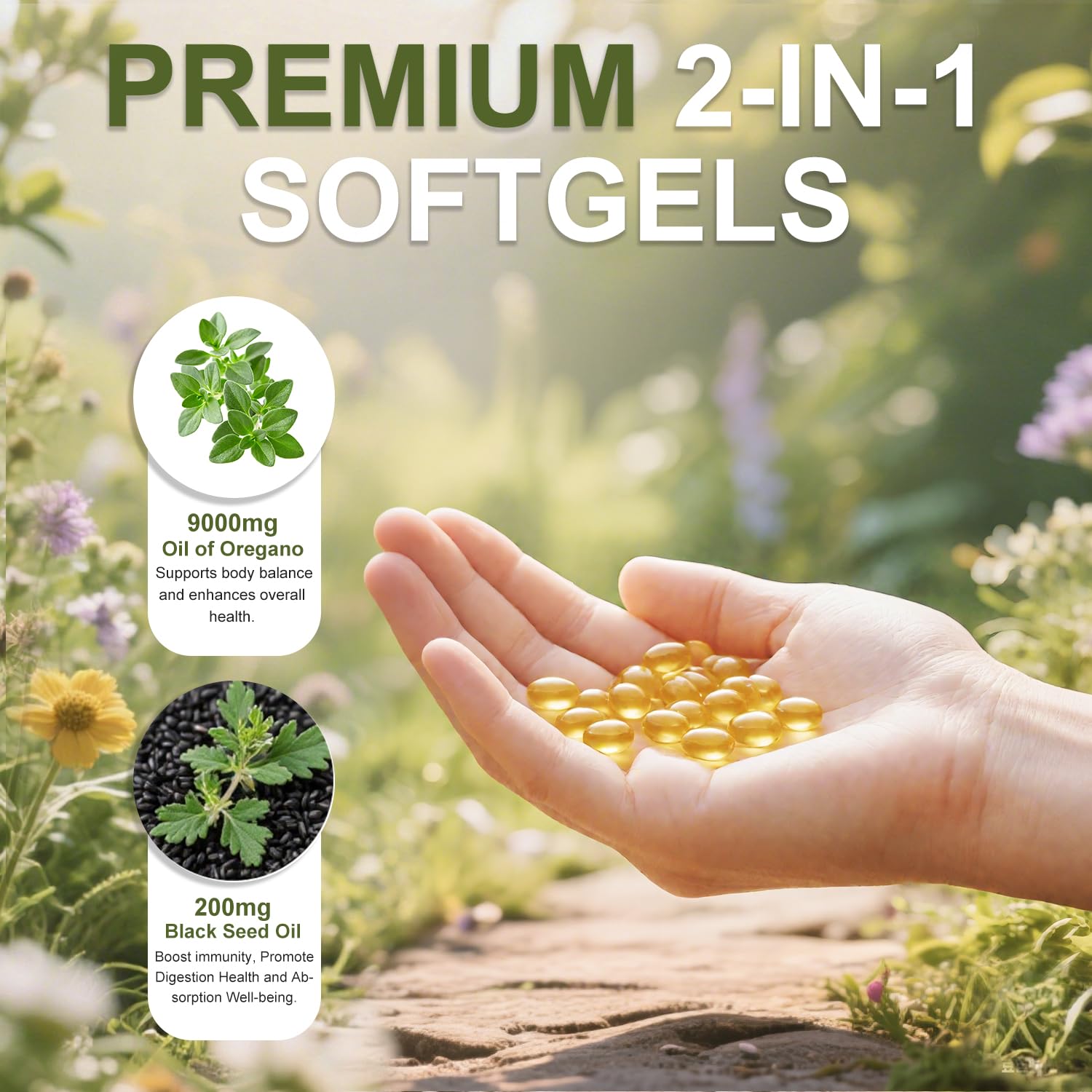 BEWORD Oil of Oregano with Black Seed Oil Immune Support

