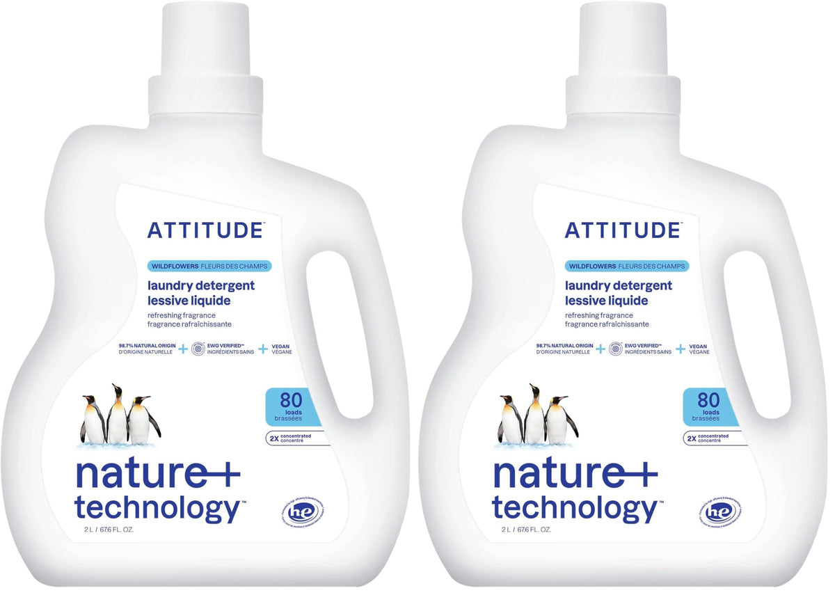 ATTITUDE Liquid Laundry Detergent Refill, EWG Verified, HE Compatible, Plant-Based & Vegan