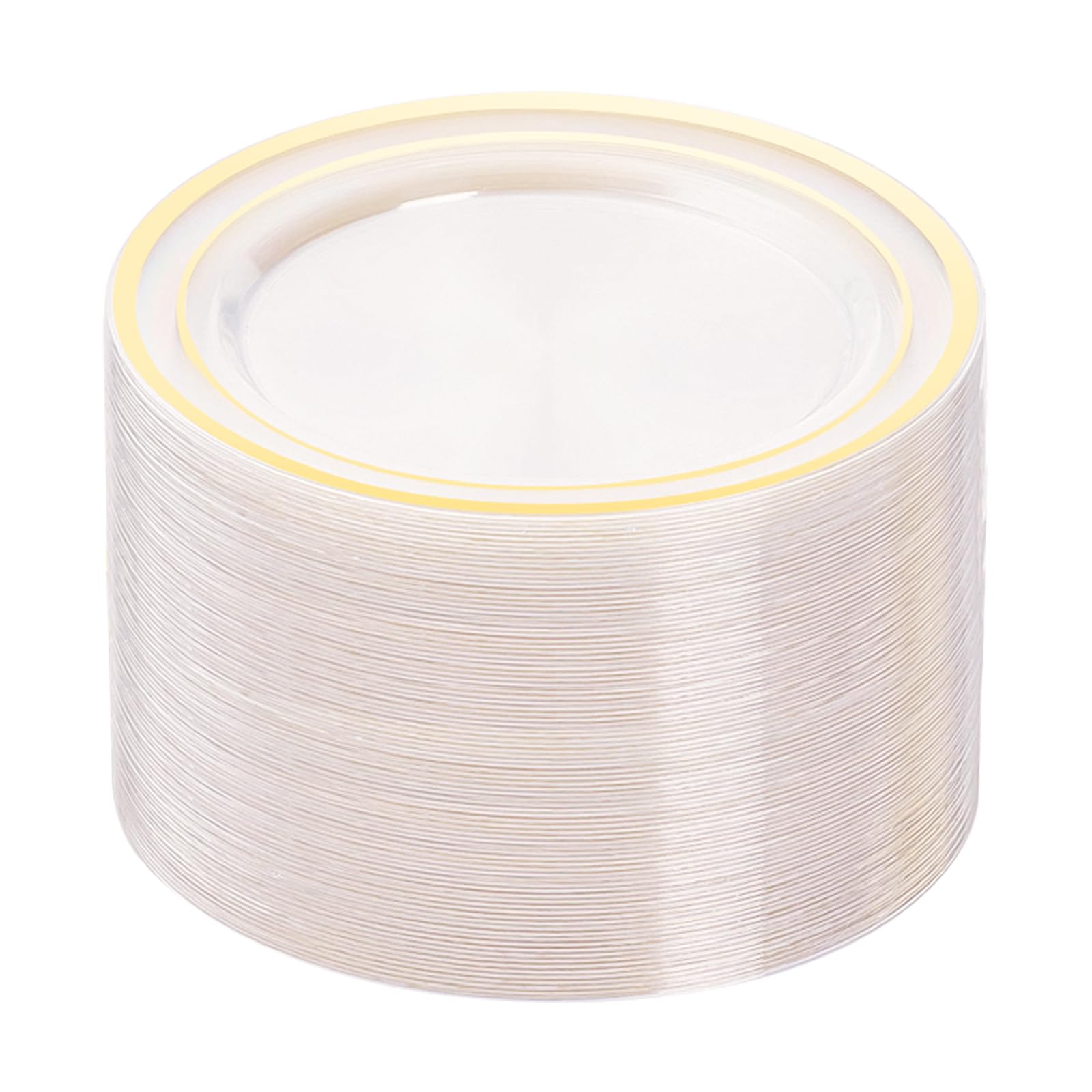 BESTVIP 10.25 Inch Disposable Plastic Plates with Rim