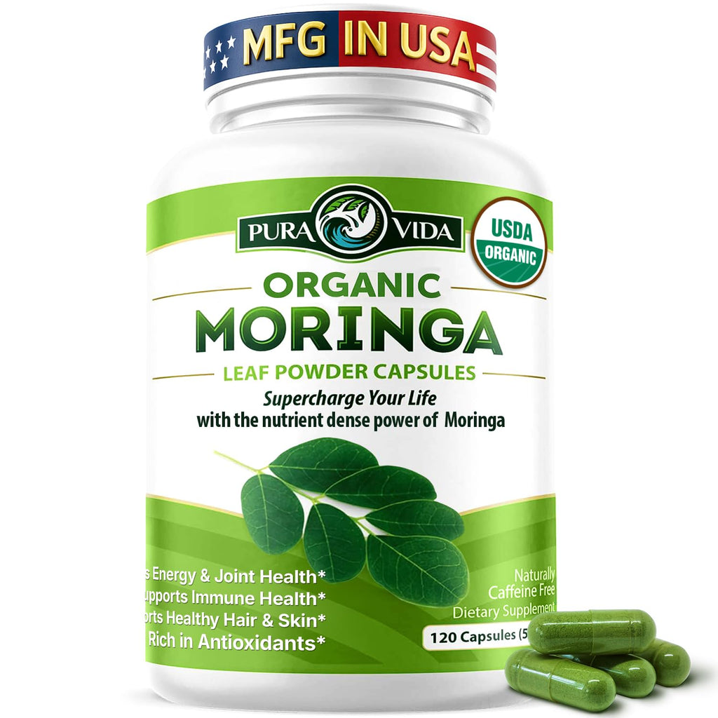Pura Vida Moringa Capsules — Pure Leaf Powder

