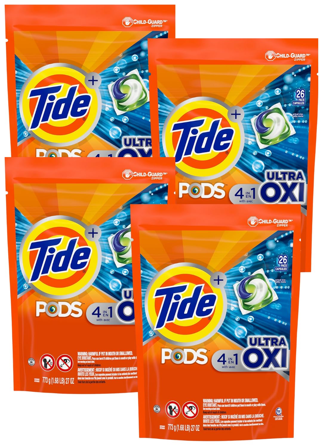Tide PODS 4-in-1 Ultra Oxi Laundry Detergent Pods HE Compatible