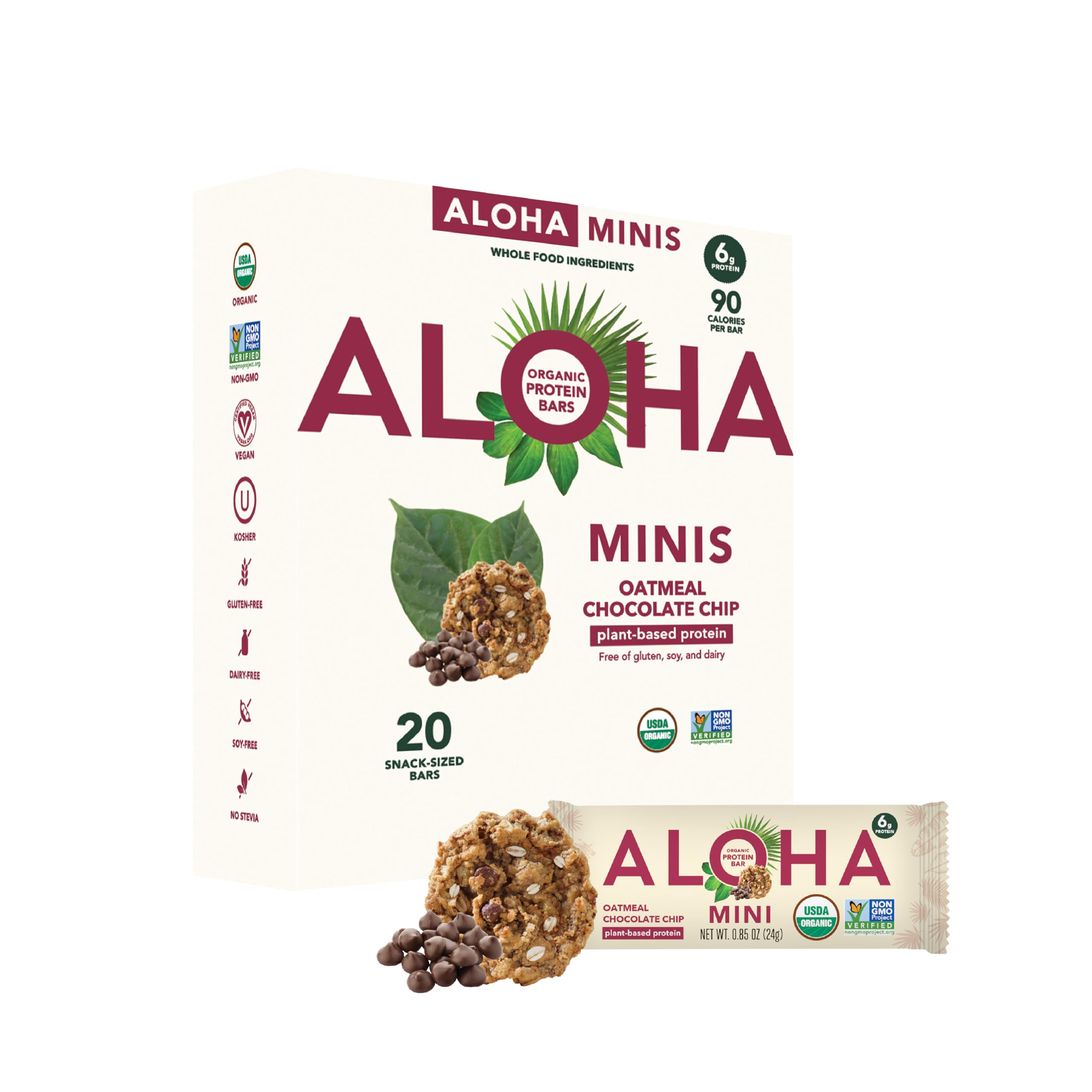 ALOHA Organic Plant Based Protein Bar MINIS – Vegan Gluten Free Snack
