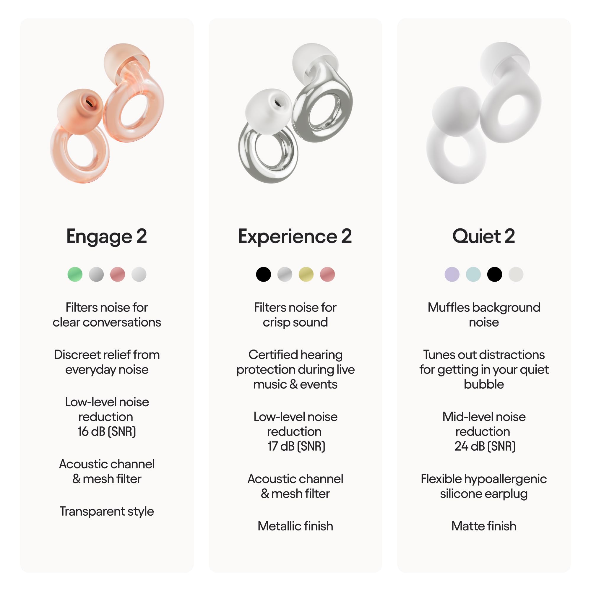 Loop Engage 2 Ear Plugs 16 dB Noise Reduction

