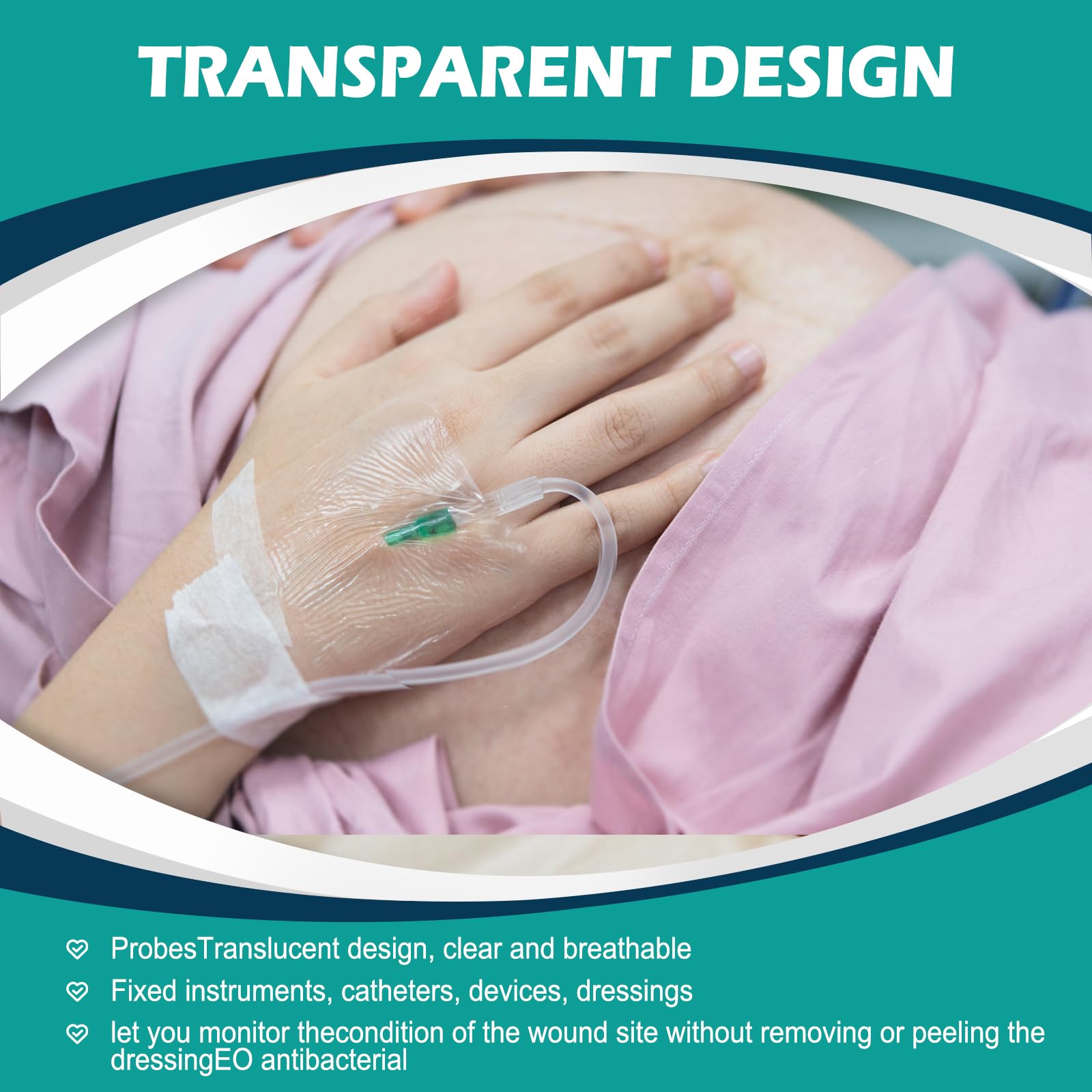 Transparent Film Dressing Waterproof Bandage Latex-Free

