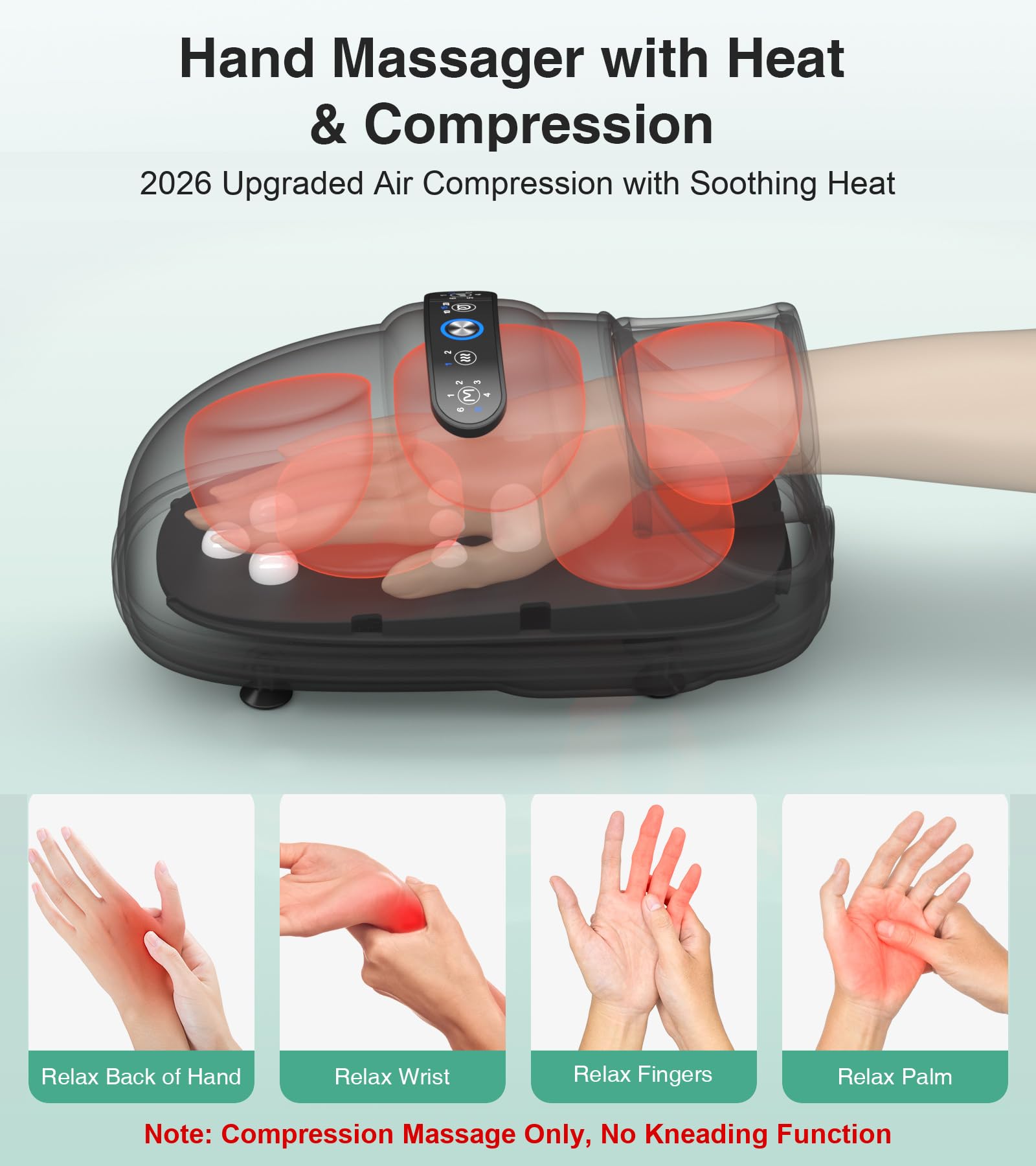 Medcursor Hand Massager 2026 Upgrade - Heat & Air Compression

