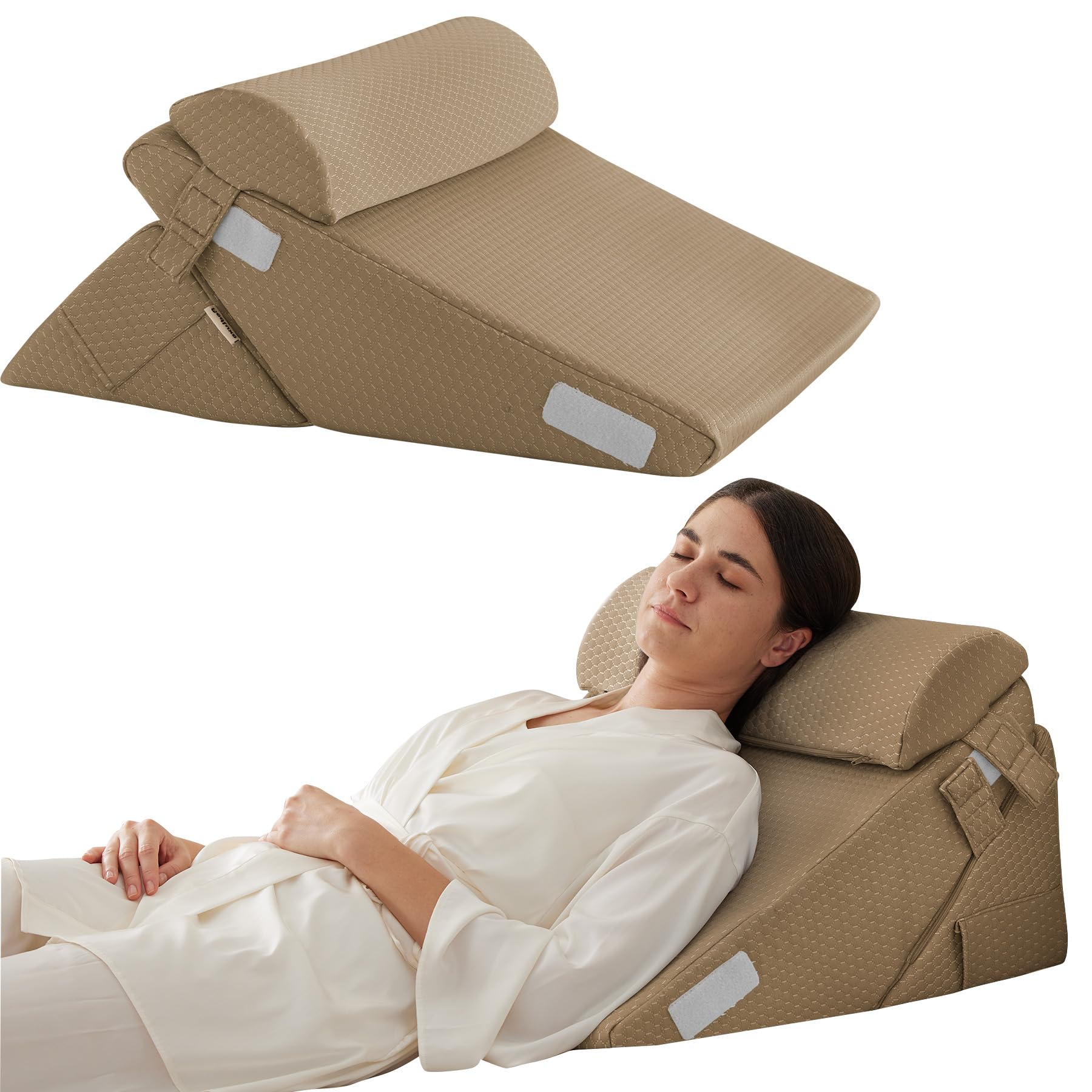 Bedluxe Wedge Pillow Set - Adjustable Orthopedic Bed Wedges