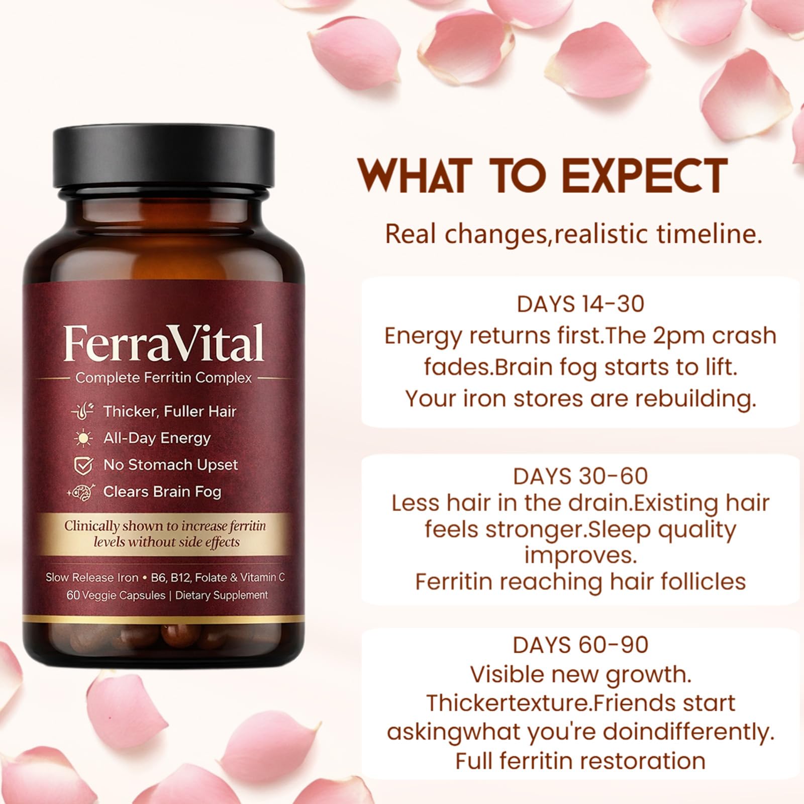 FerraVital Iron Supplement for Women Ferritin Support

