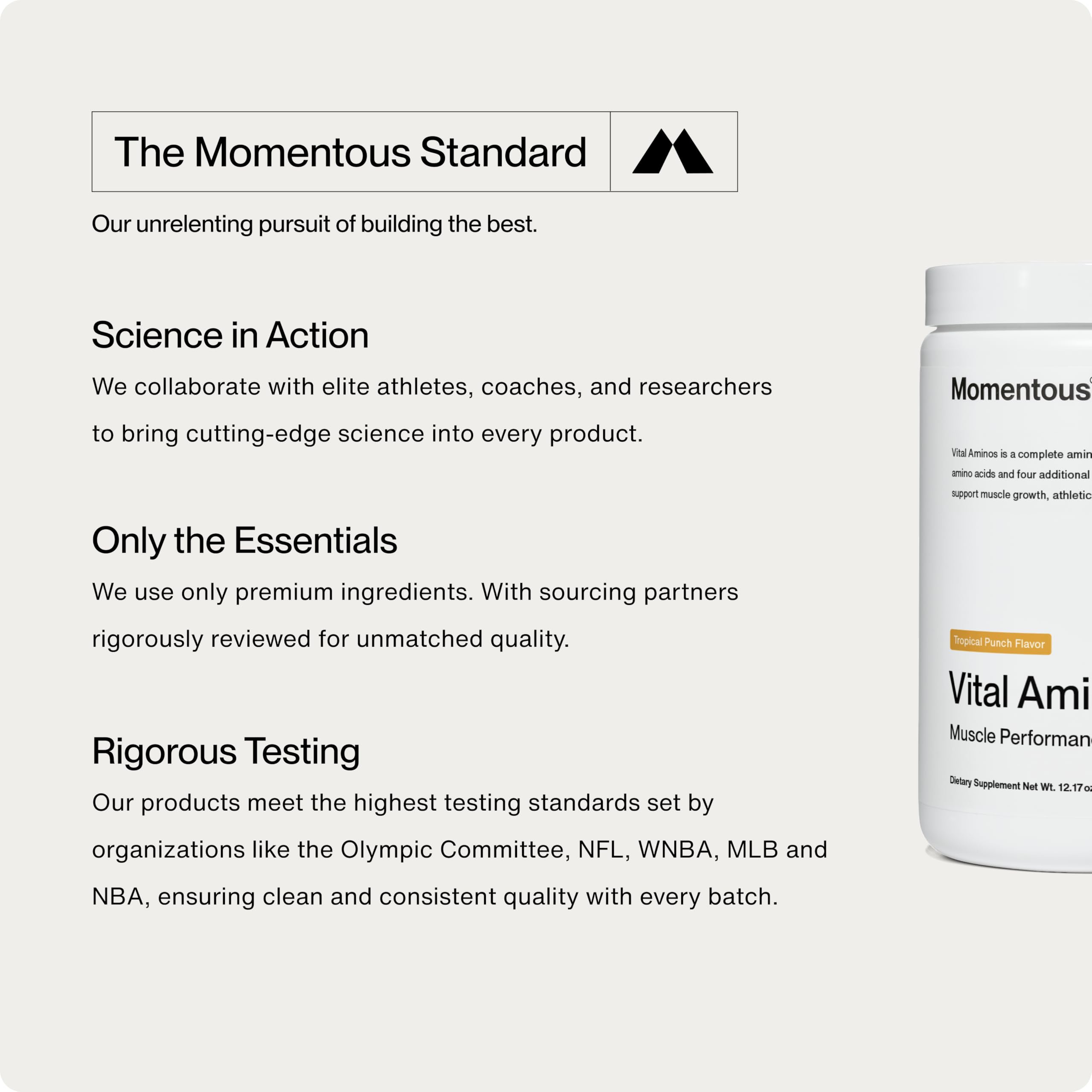 Momentous Vital Aminos Powder | BCAA & EAA

