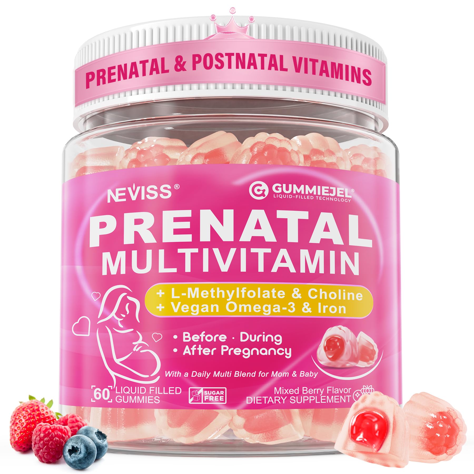 Prenatal Vitamin Gummies with Methylfolate & Omega-3

