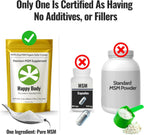 Happy Body MSM Crystals 99.9% Pure for Joints


