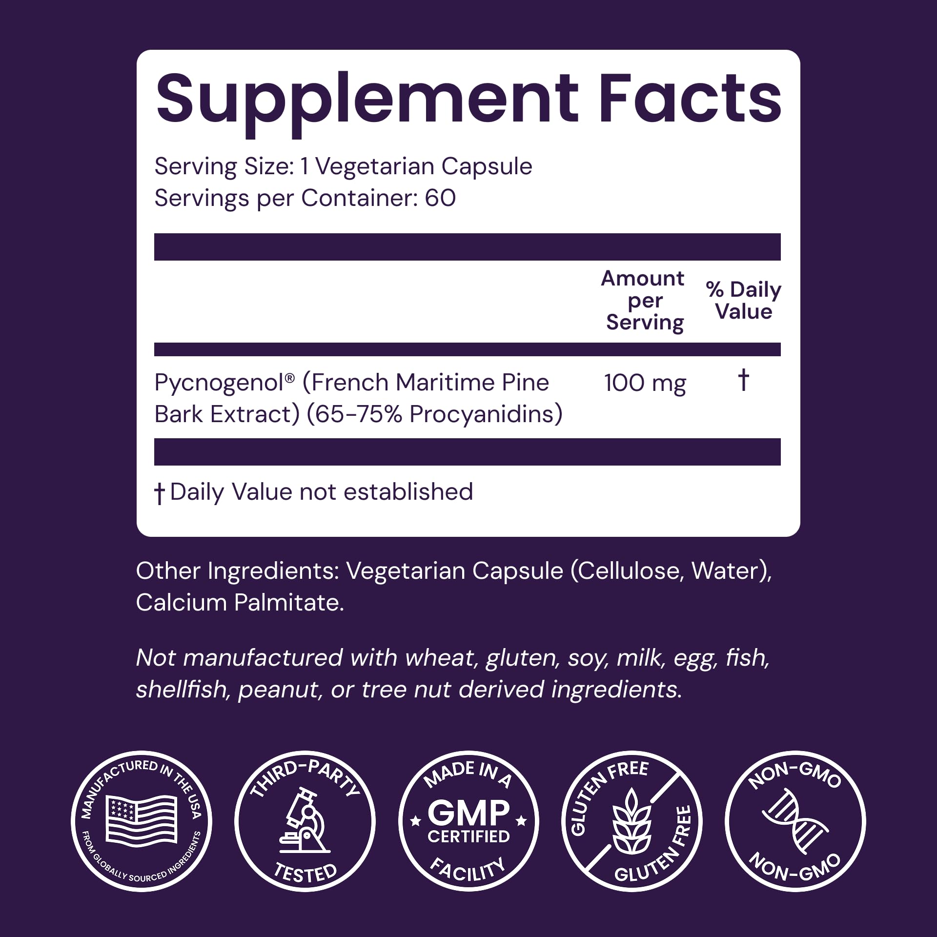 Healthy Origins Pycnogenol 100 mg Pine Bark Extract

