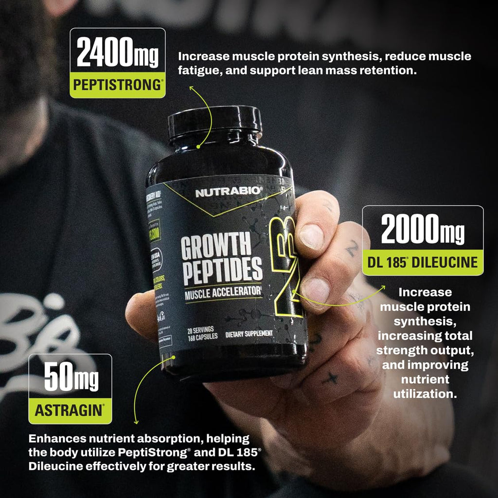 NutraBio Growth Peptides Muscle Accelerator for Lean Muscle


