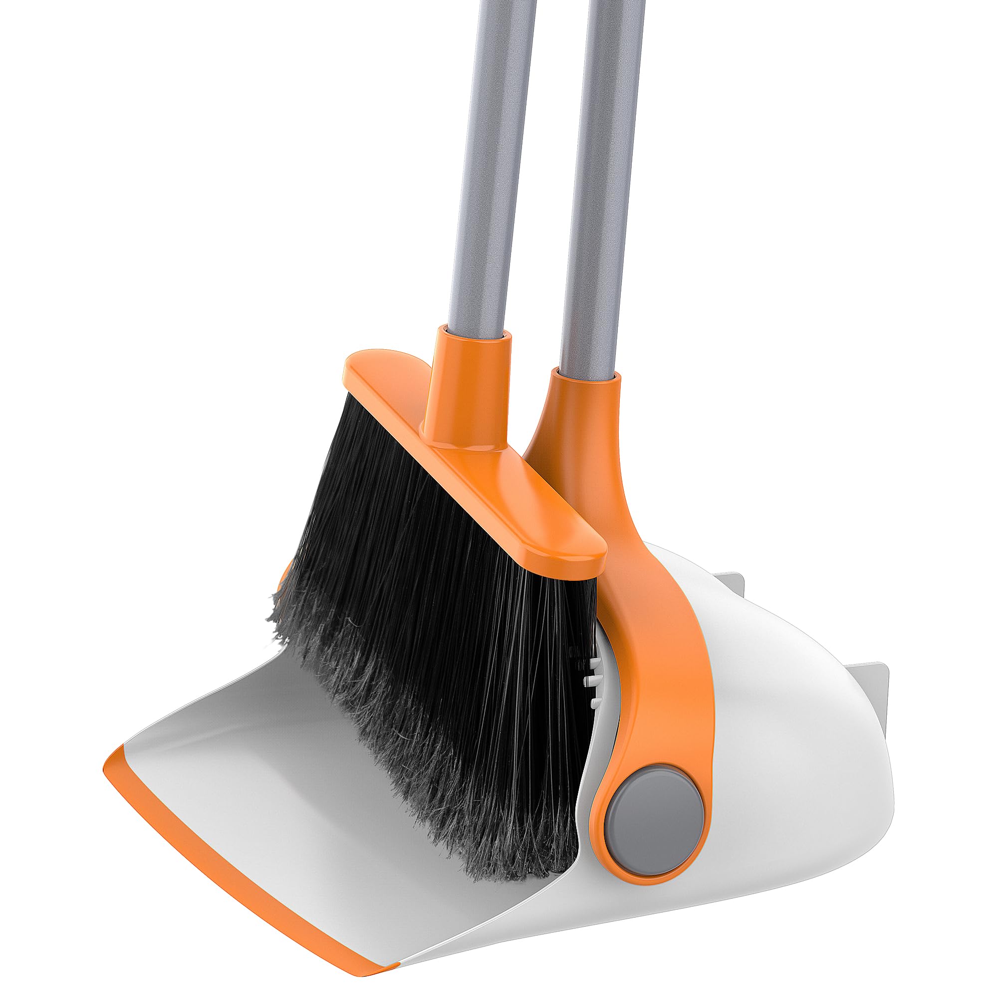 MR.SIGA Broom and Dustpan Set with Adjustable Handle