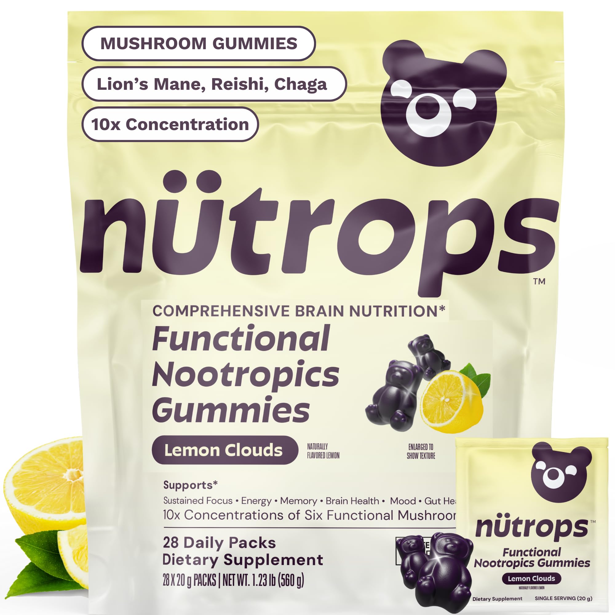 Grüns Nutrops Mushroom Gummies for Brain Health

