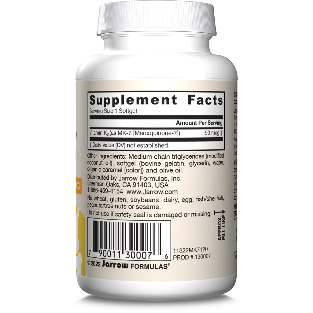 Jarrow Formulas MK-7 Vitamin K2 Softgels 90 mcg


