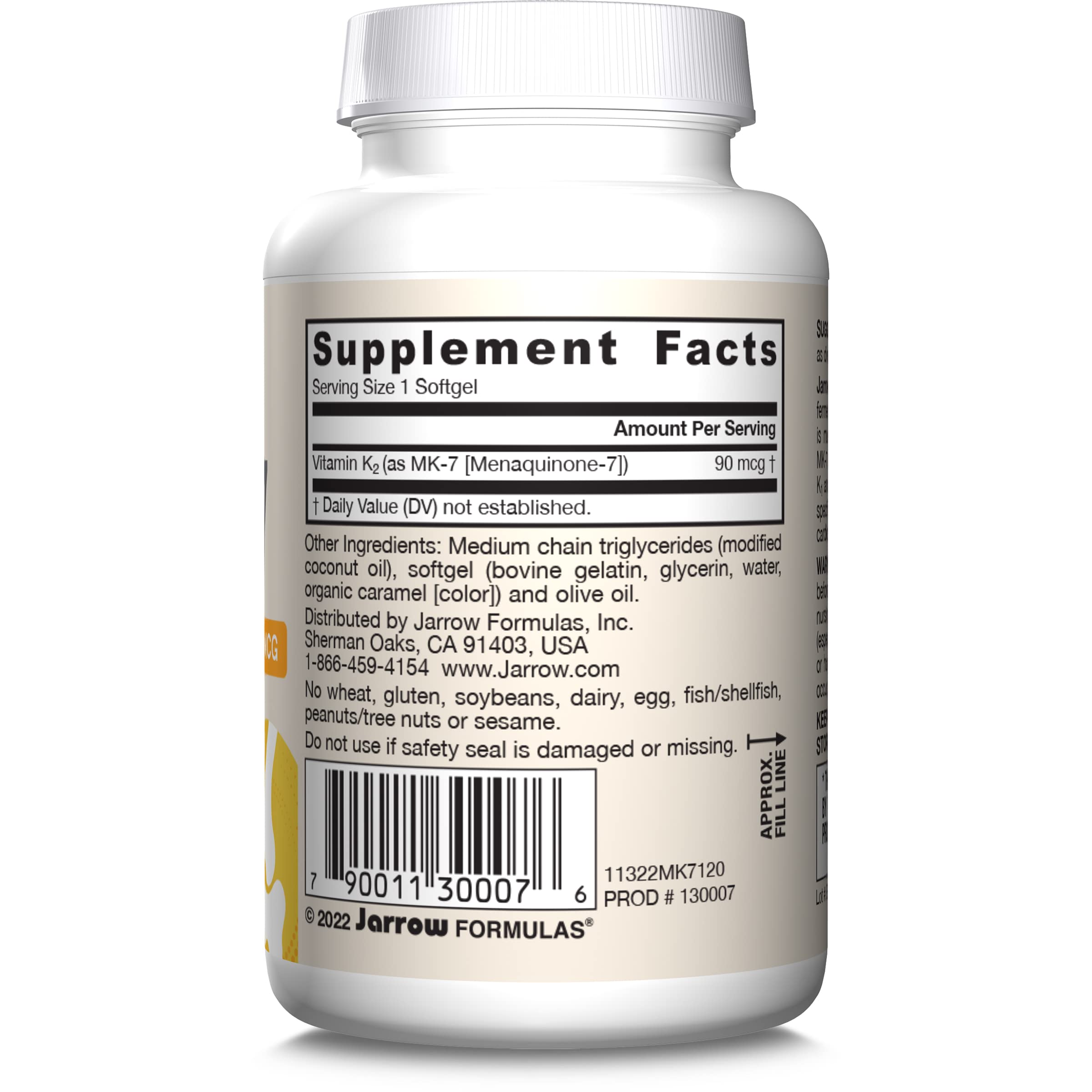 Jarrow Formulas MK-7 Vitamin K2 Softgels 90 mcg

